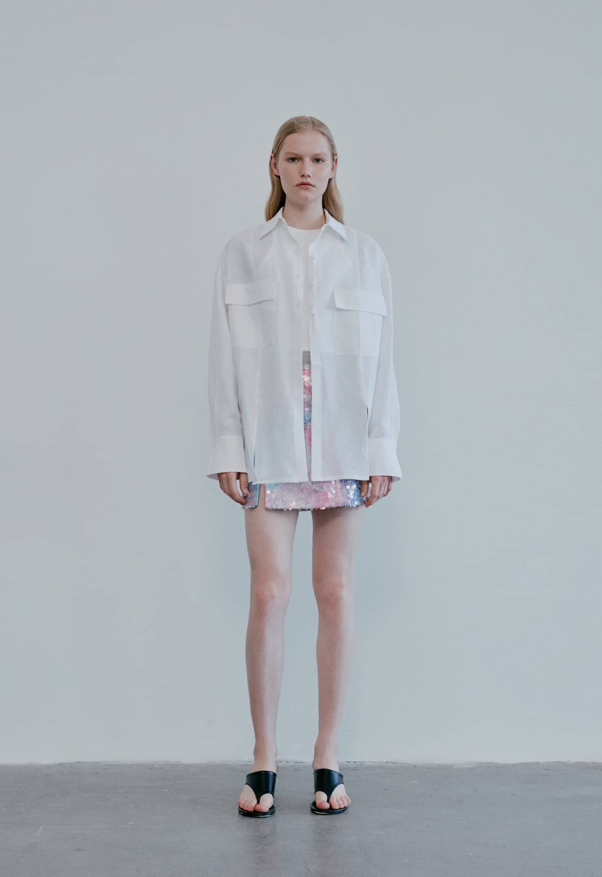 Emily - Linen Shirt With Cargo Pockets made by ILA