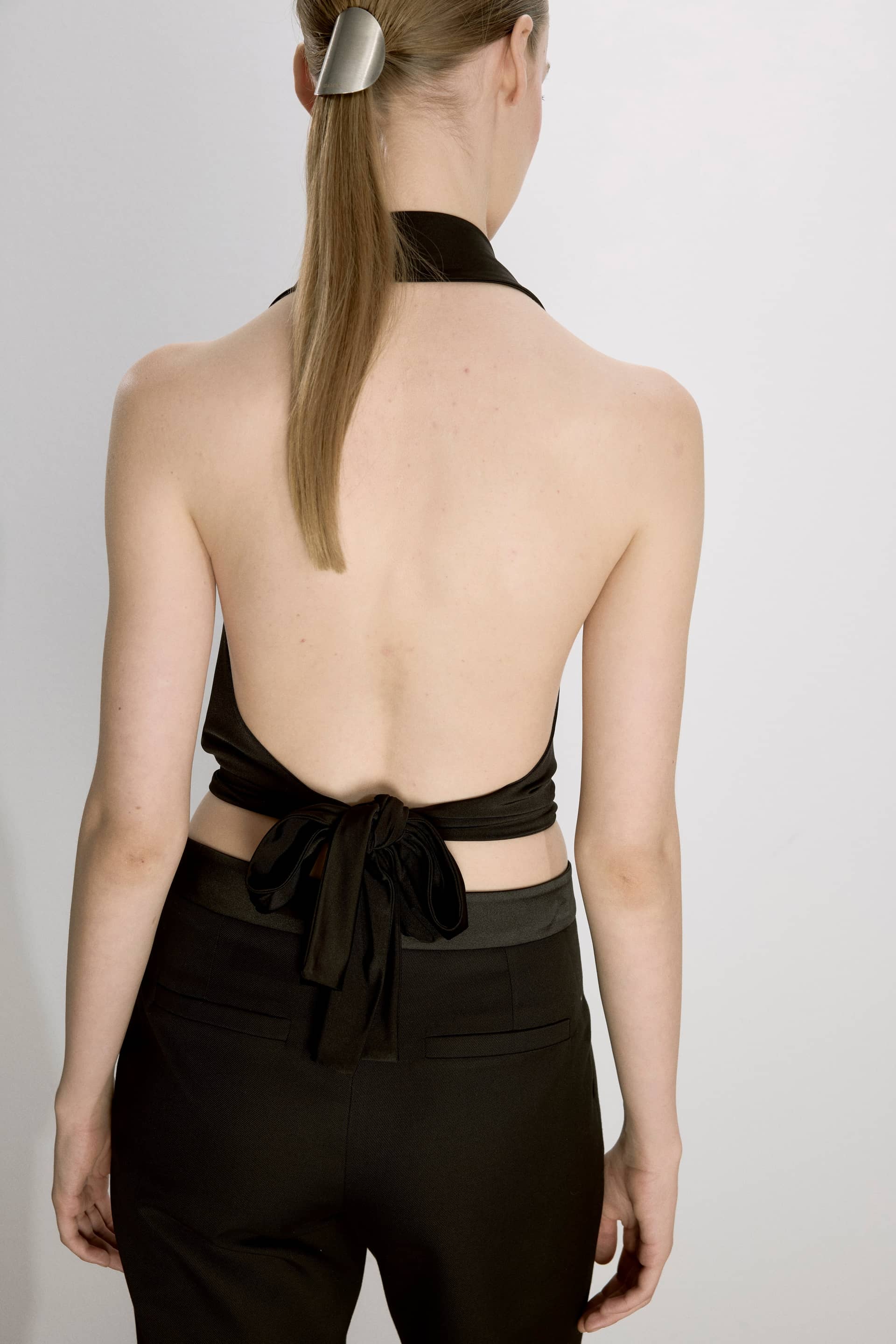 Franca Jersey Blouse In Black made by Nazli Ceren