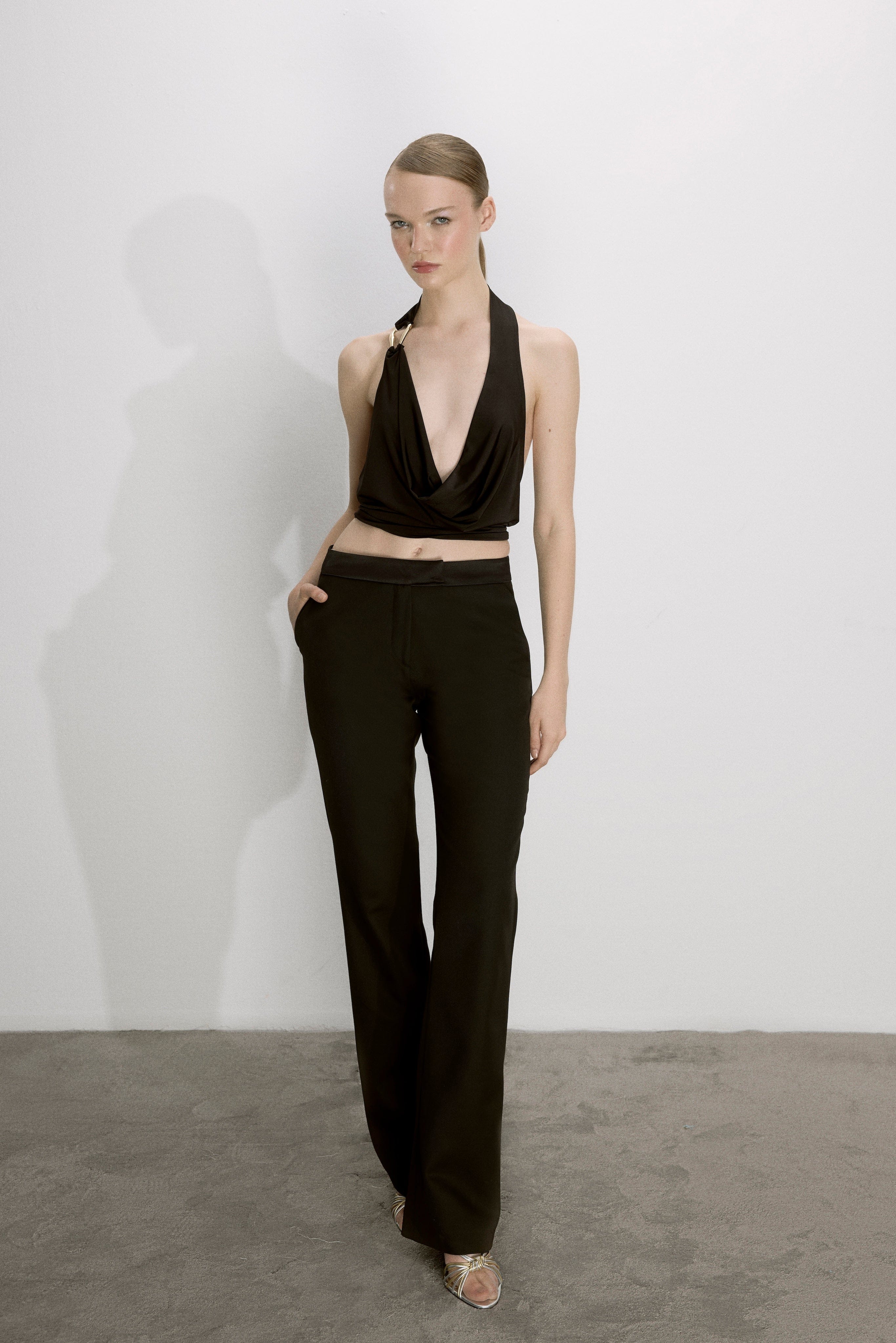 Franca Jersey Blouse In Black made by Nazli Ceren