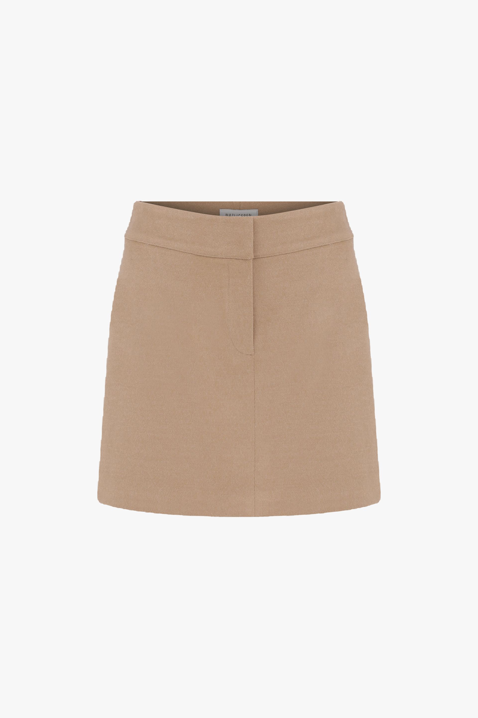 Marde Wool Mini Skirt in Beige in Beige made by Nazli Ceren