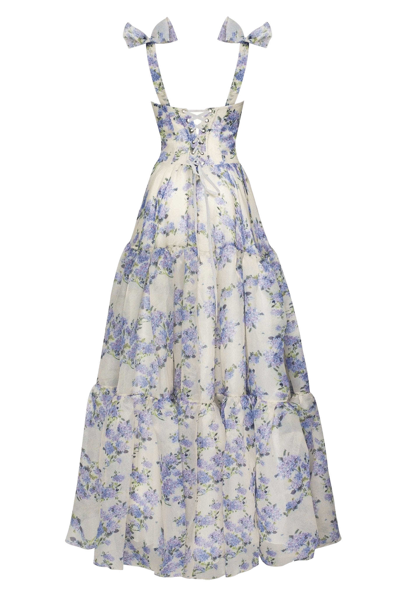 Hydrangea Tender floral maxi tie-strap dress made by Milla