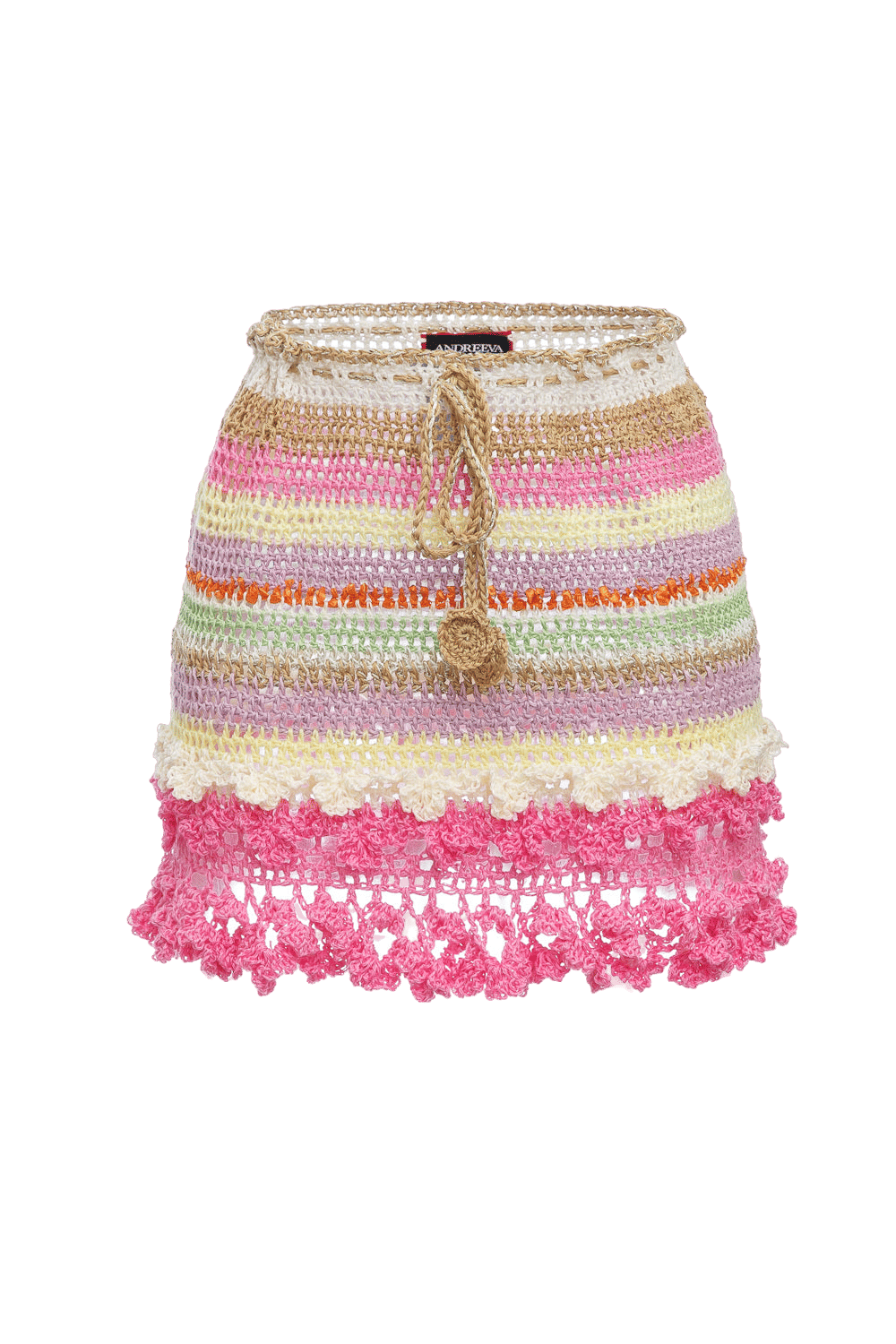 Malva Multicolor Handmade Crochet Mini Skirt made by ANDREEVA
