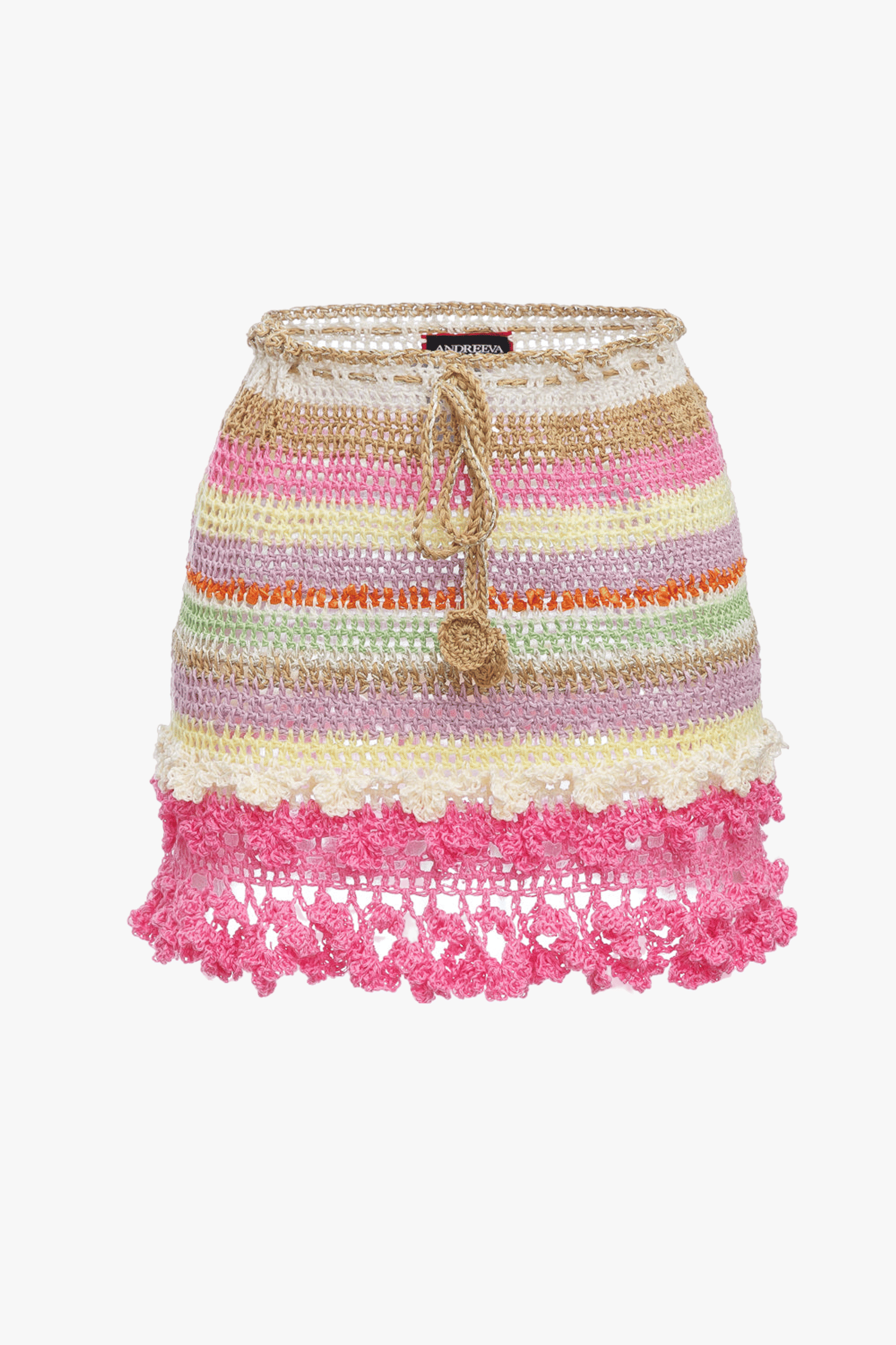 Malva Multicolor Handmade Crochet Mini Skirt made by ANDREEVA