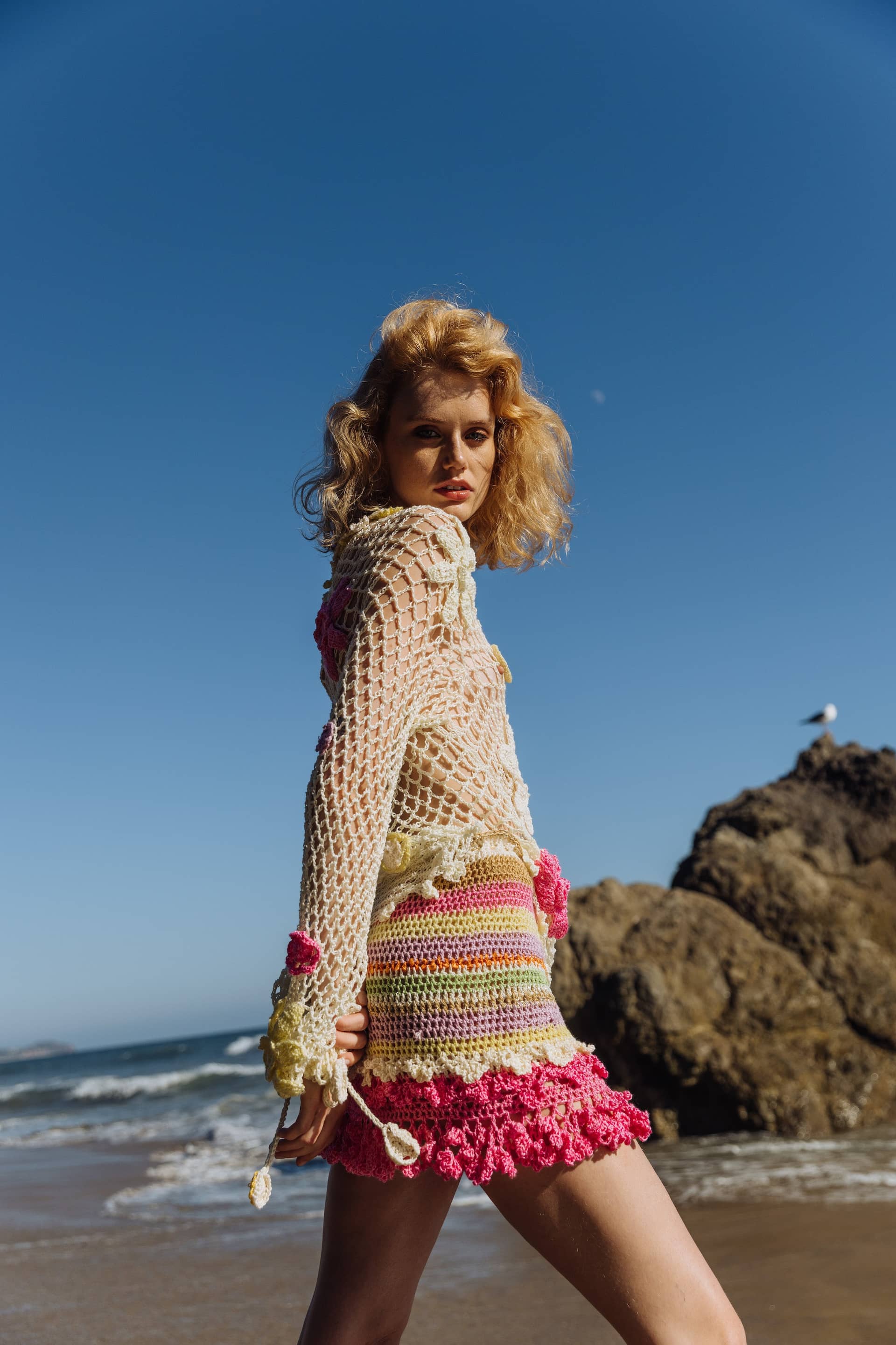 Malva Multicolor Handmade Crochet Mini Skirt made by ANDREEVA