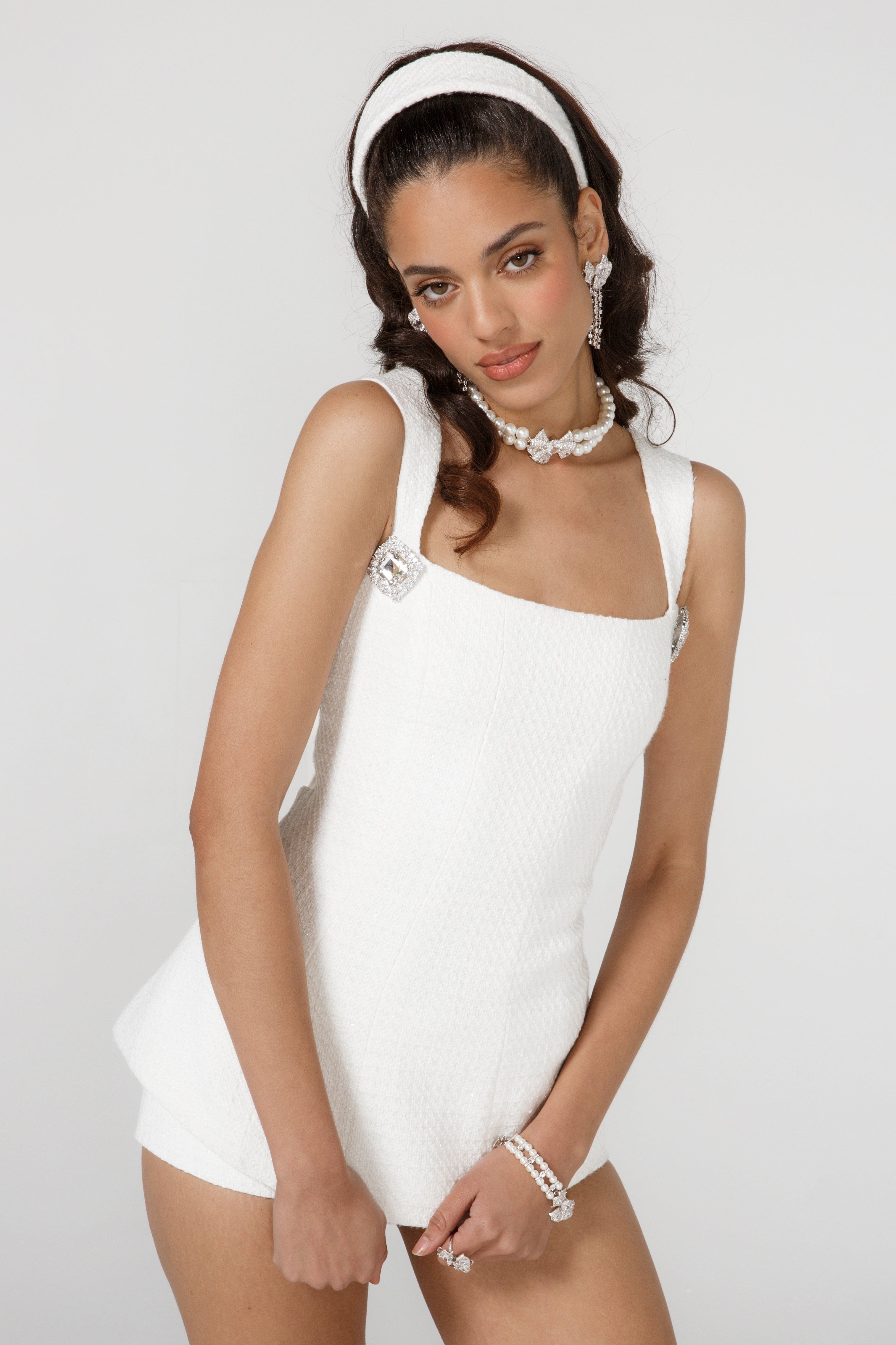 Anabella Bow Top (White) in White made by Nana Jacqueline