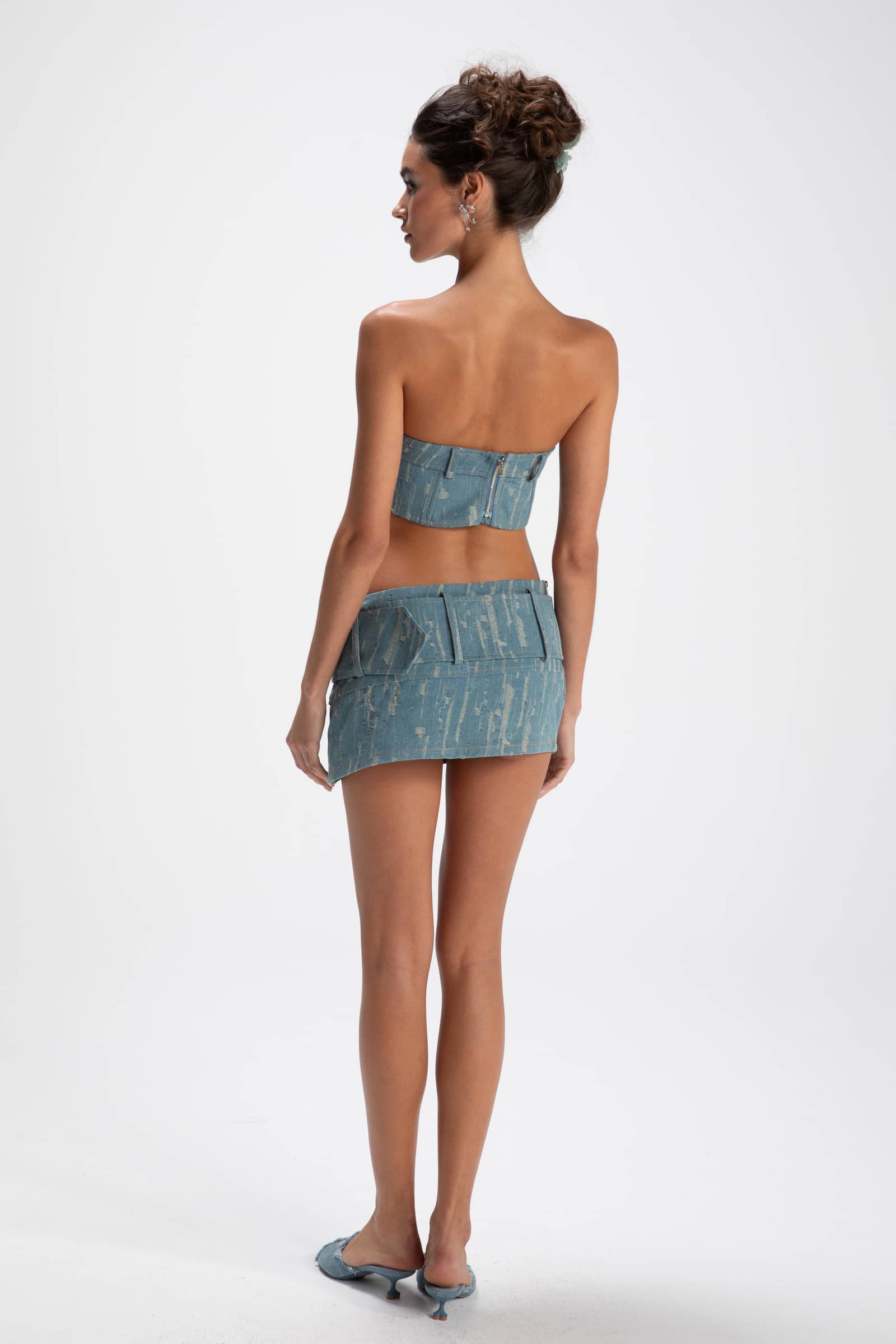 Claire Denim Mini Skirt in Blue made by Nana Jacqueline