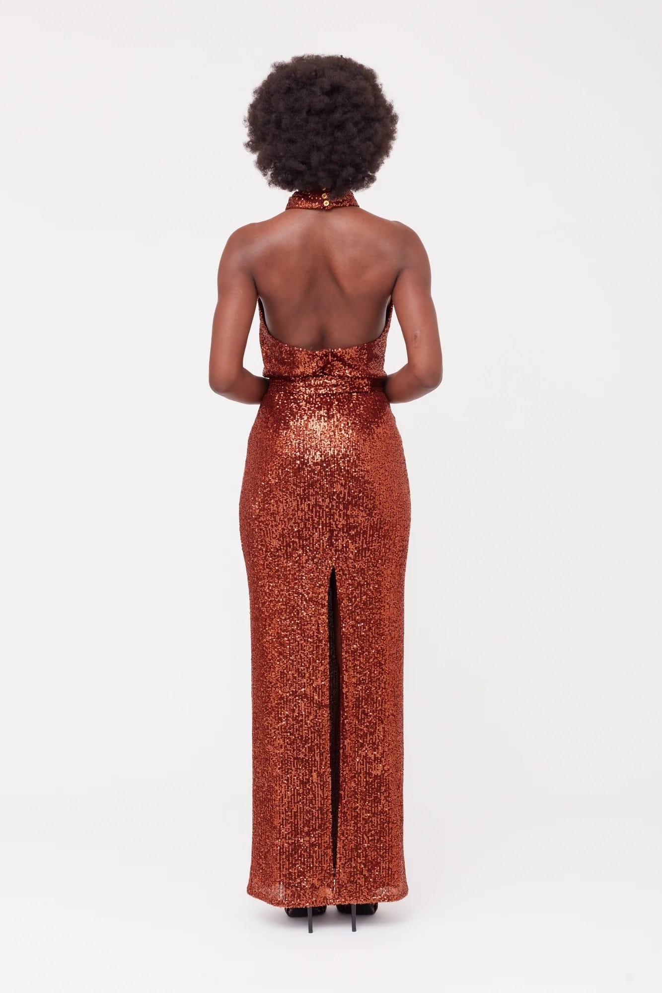 ALTA Bronze Sequin Maxi Evening dress made by UNDRESS