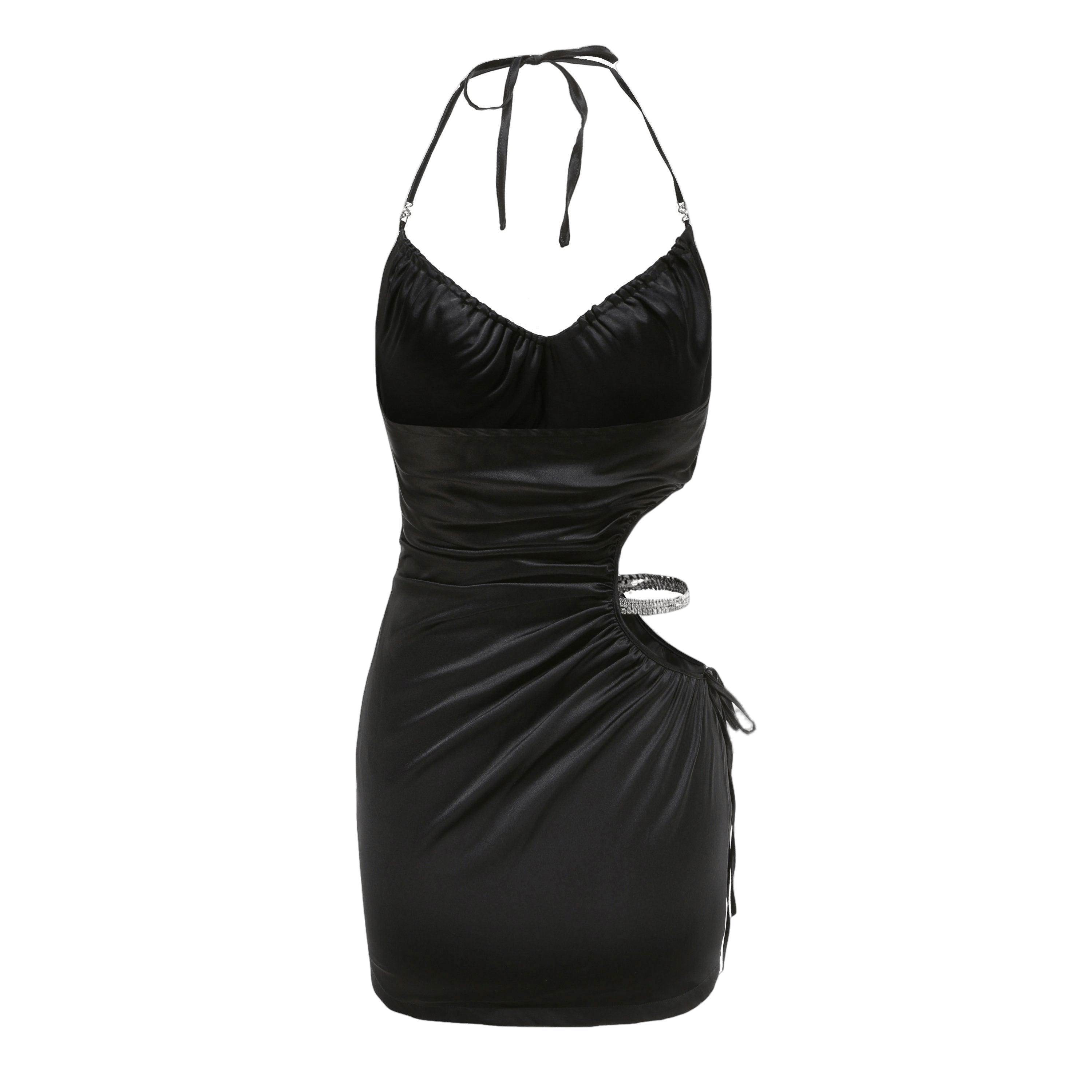 Black June Halter Dress (Final Sale) in Black made by Nana Jacqueline