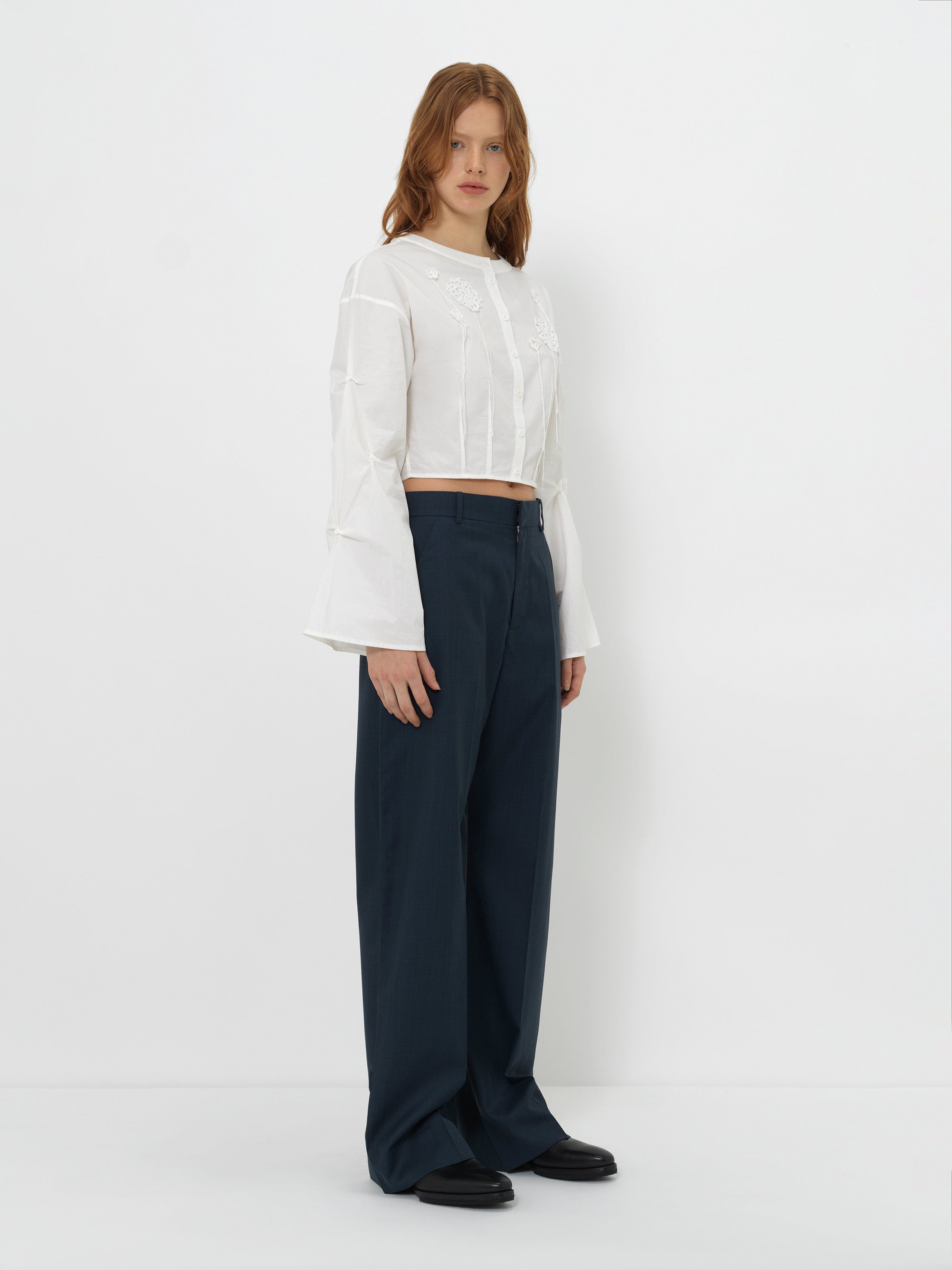 TAILORED WIDE-LEG TROUSERS made by YIBRI