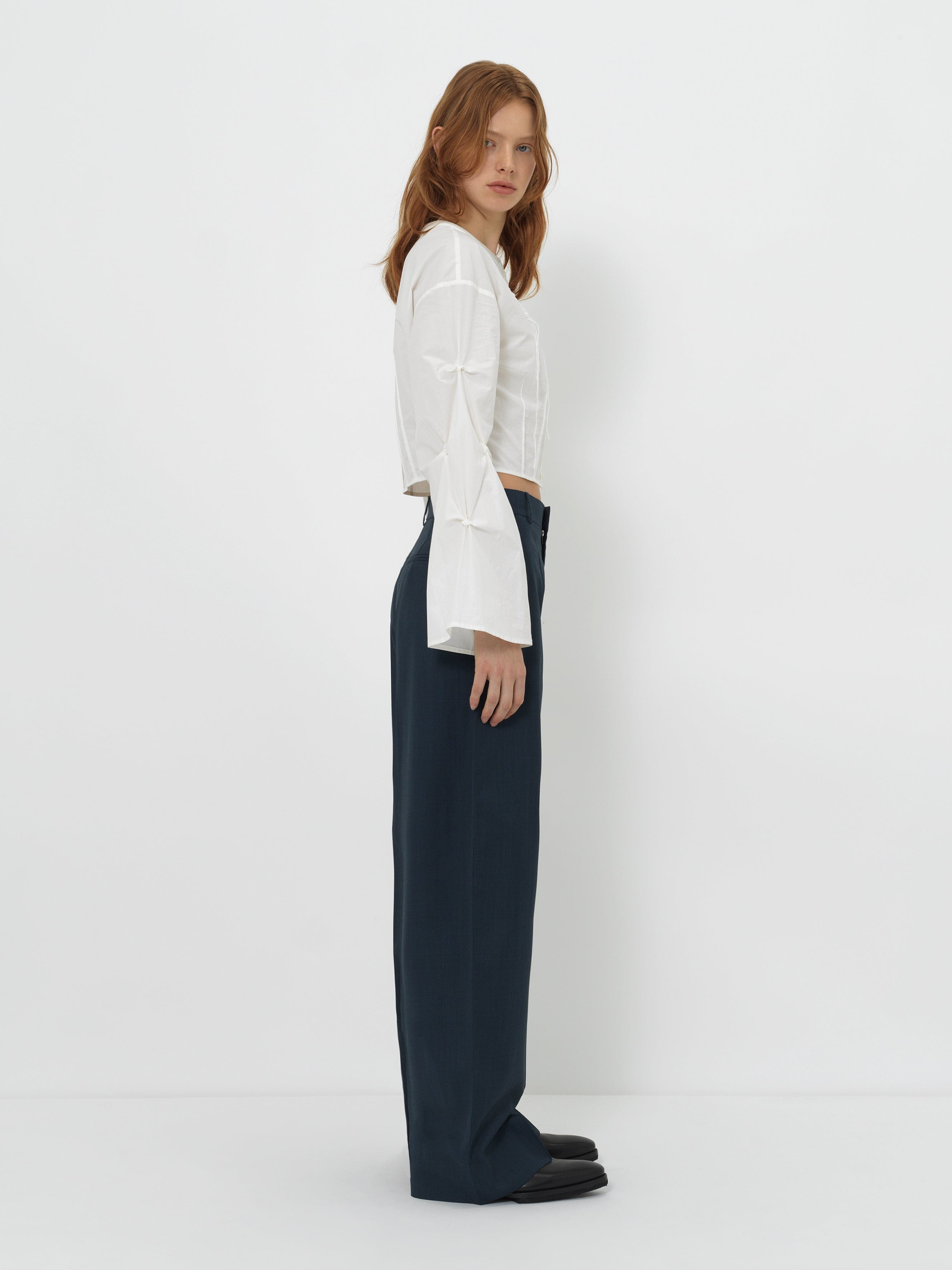 TAILORED WIDE-LEG TROUSERS made by YIBRI