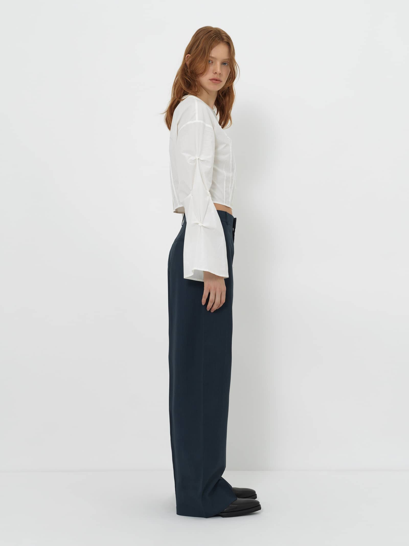 TAILORED WIDE-LEG TROUSERS made by YIBRI