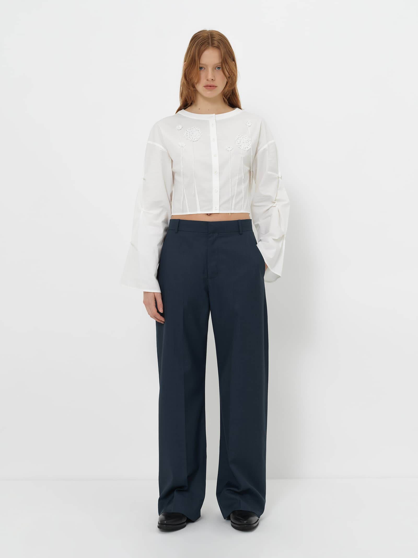 TAILORED WIDE-LEG TROUSERS made by YIBRI