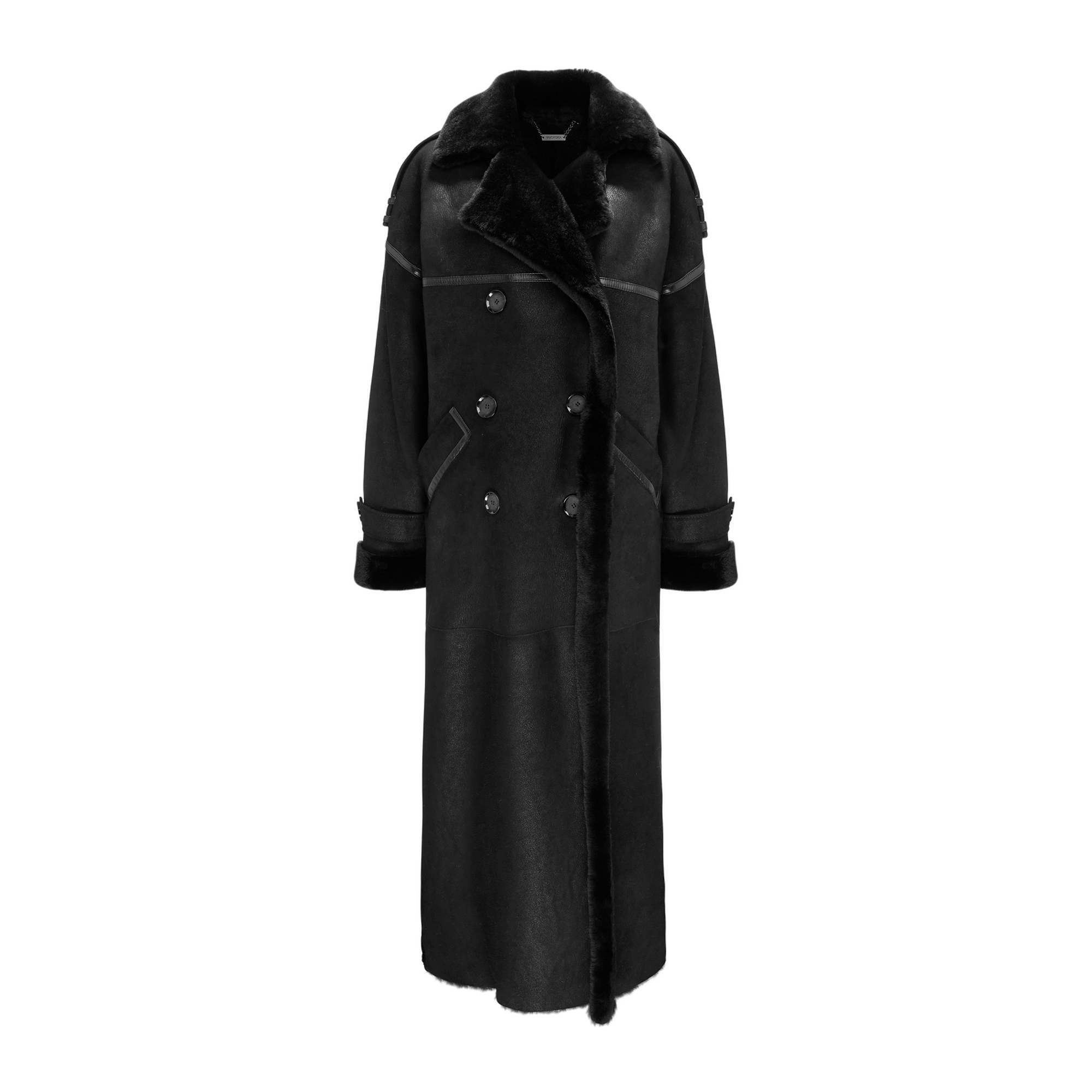 Double Breasted Lamb Leather Coat made by YAVORSKA