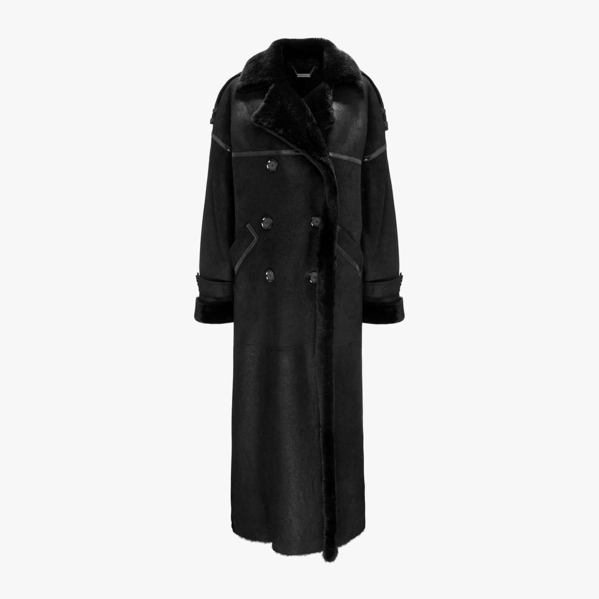 Double Breasted Lamb Leather Coat made by YAVORSKA