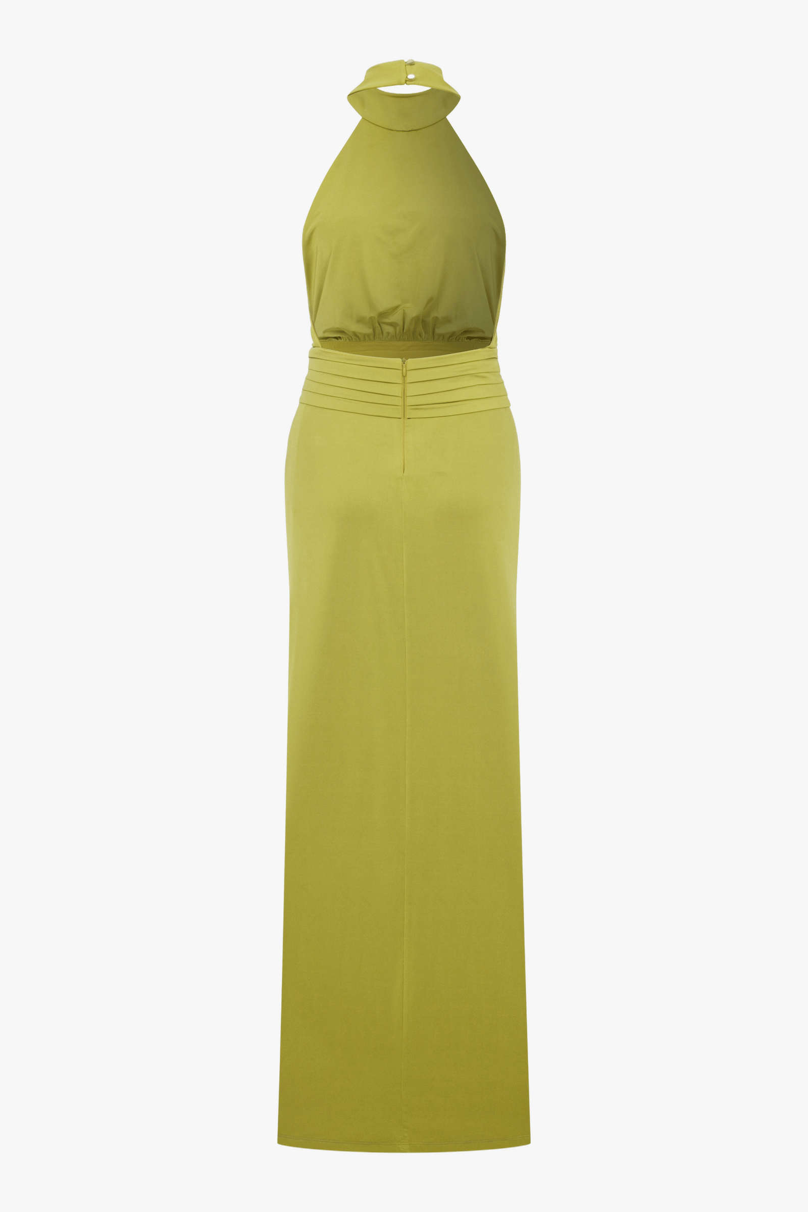 Juliette Long Jersey Dress In Green Glow made by Nazli Ceren
