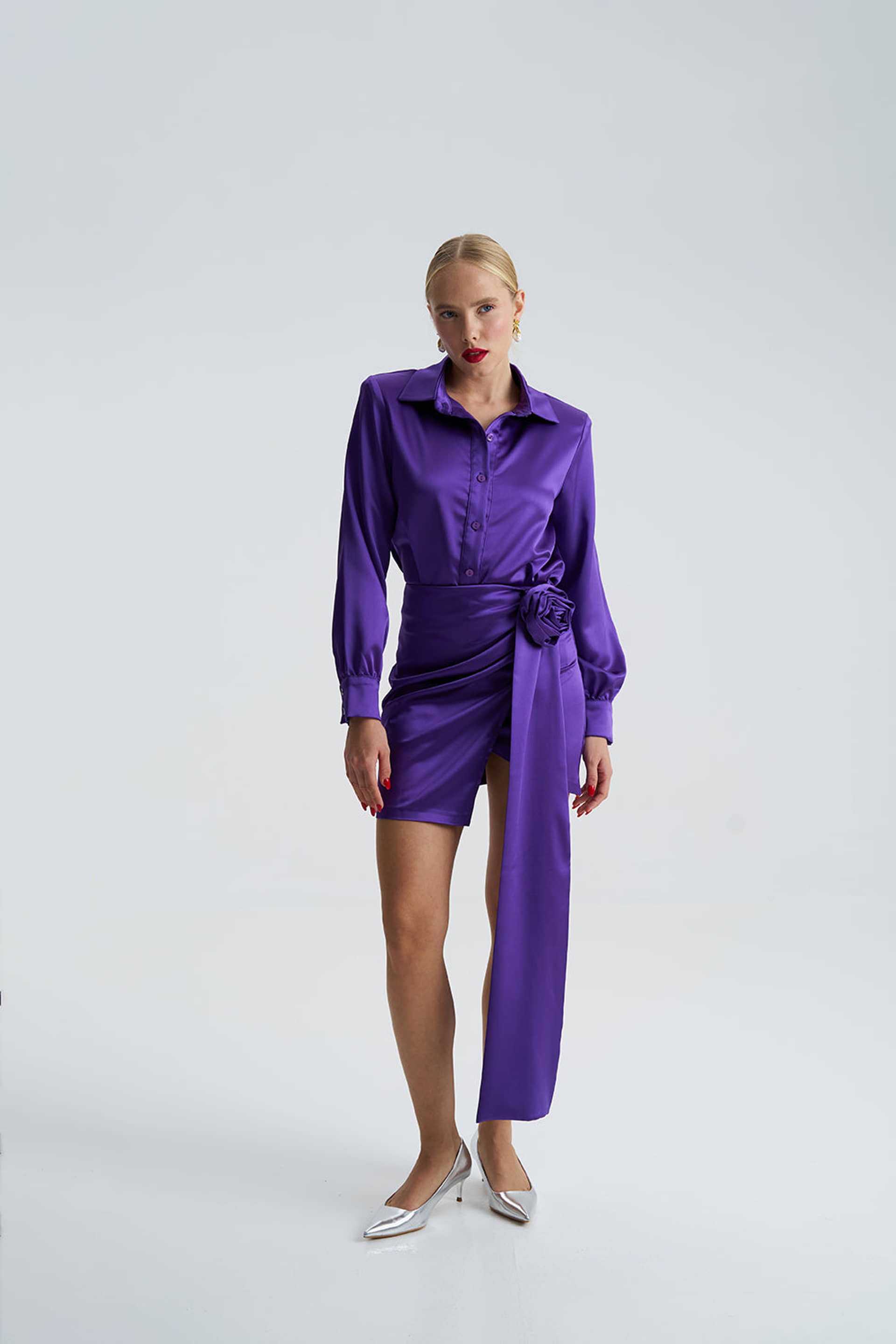 Maia Purple Flower Skirt made by Lora Istanbul