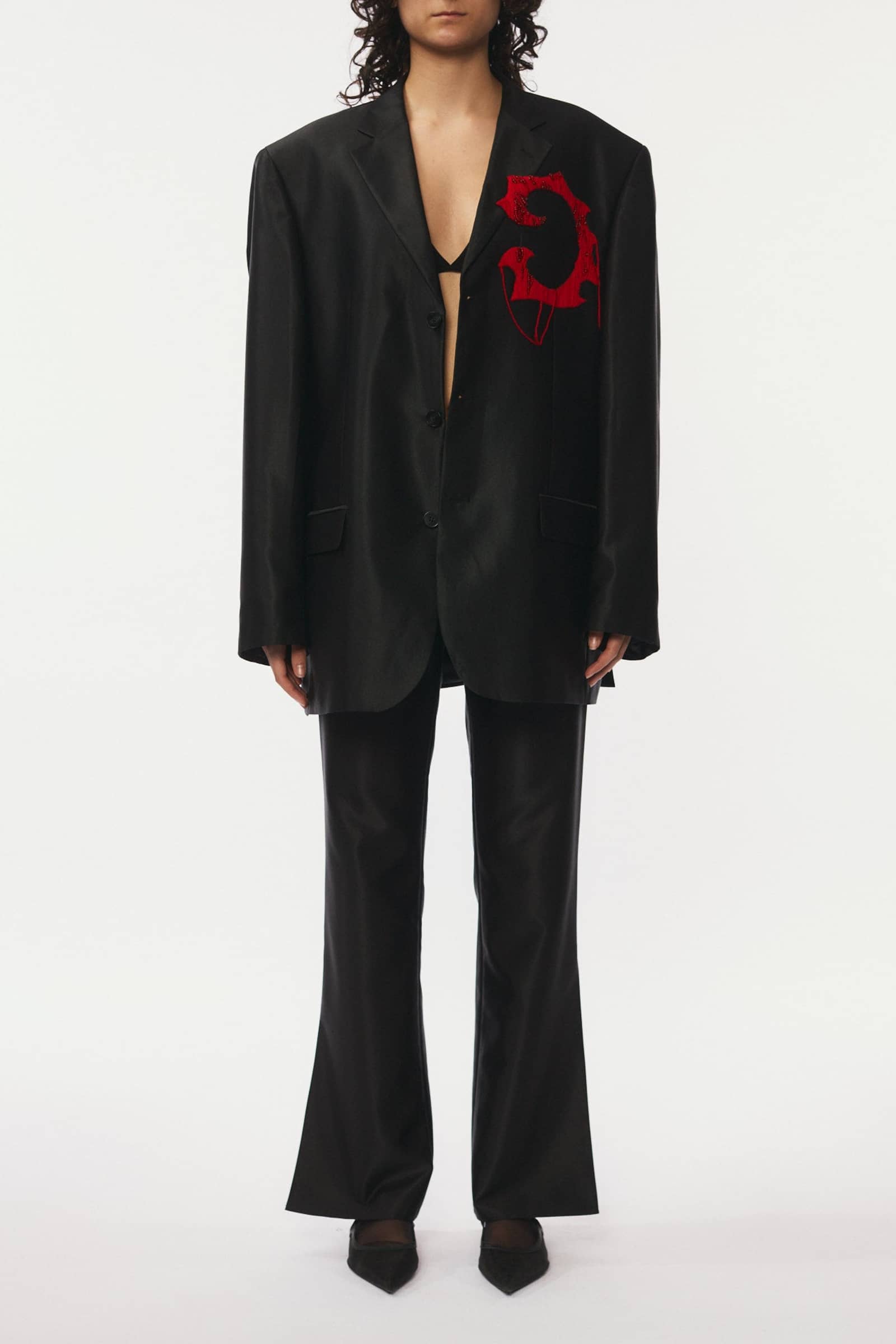 Blazer Embroidery - Shiny Black made by Gemme Collective