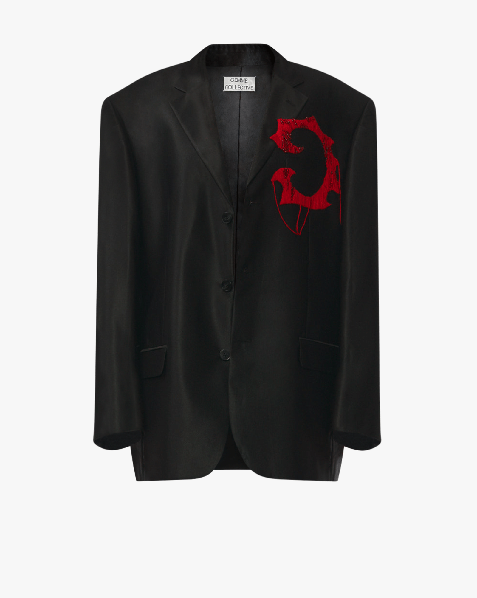 Blazer Embroidery - Shiny Black made by Gemme Collective