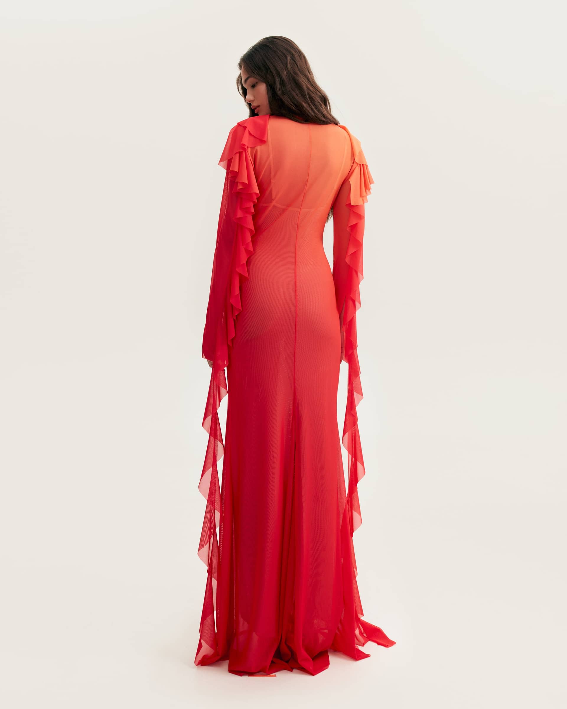 Flowy coral maxi dress, Xo Xo made by Milla