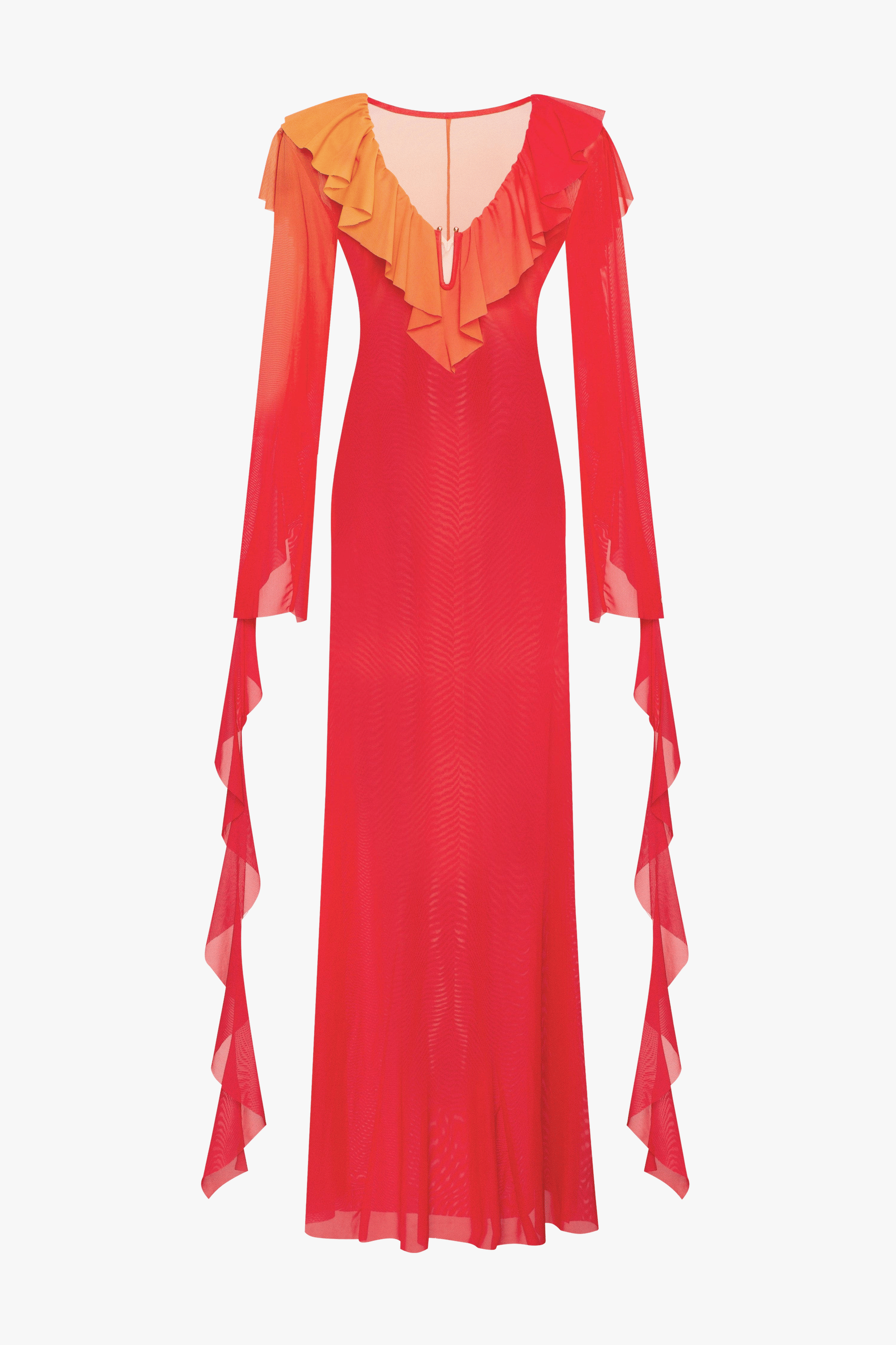 Flowy coral maxi dress, Xo Xo made by Milla