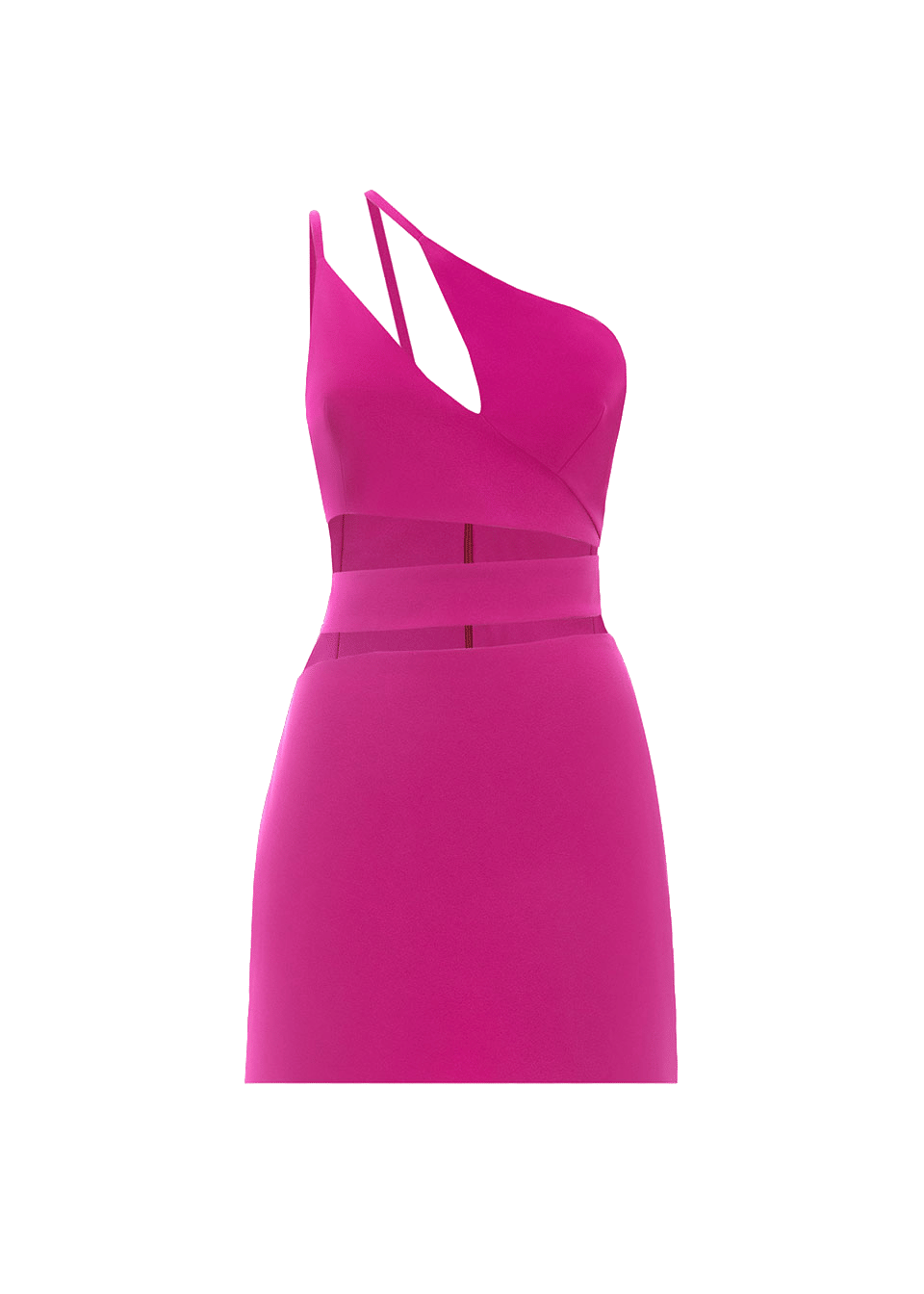 Fuchsia asymmetric cutout dress made by Monika Dimova