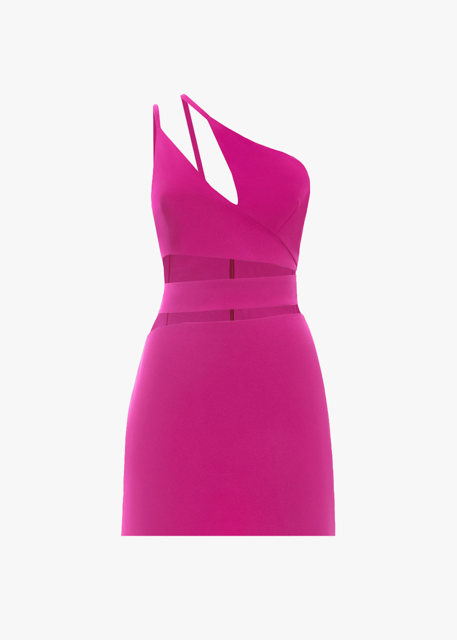 Fuchsia asymmetric cutout dress made by Monika Dimova