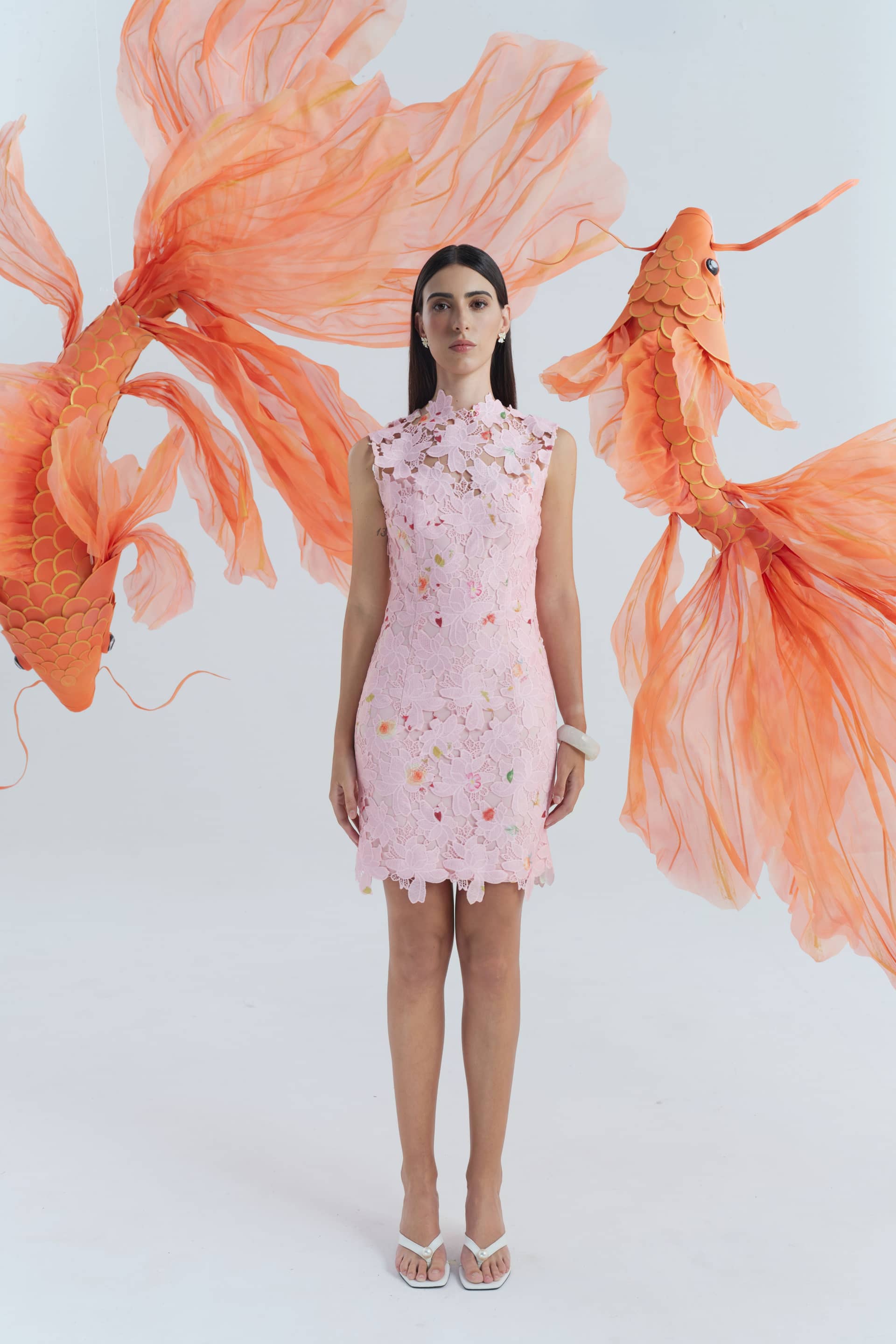 Embroidered Mini Dress made by JUSTIN TONG