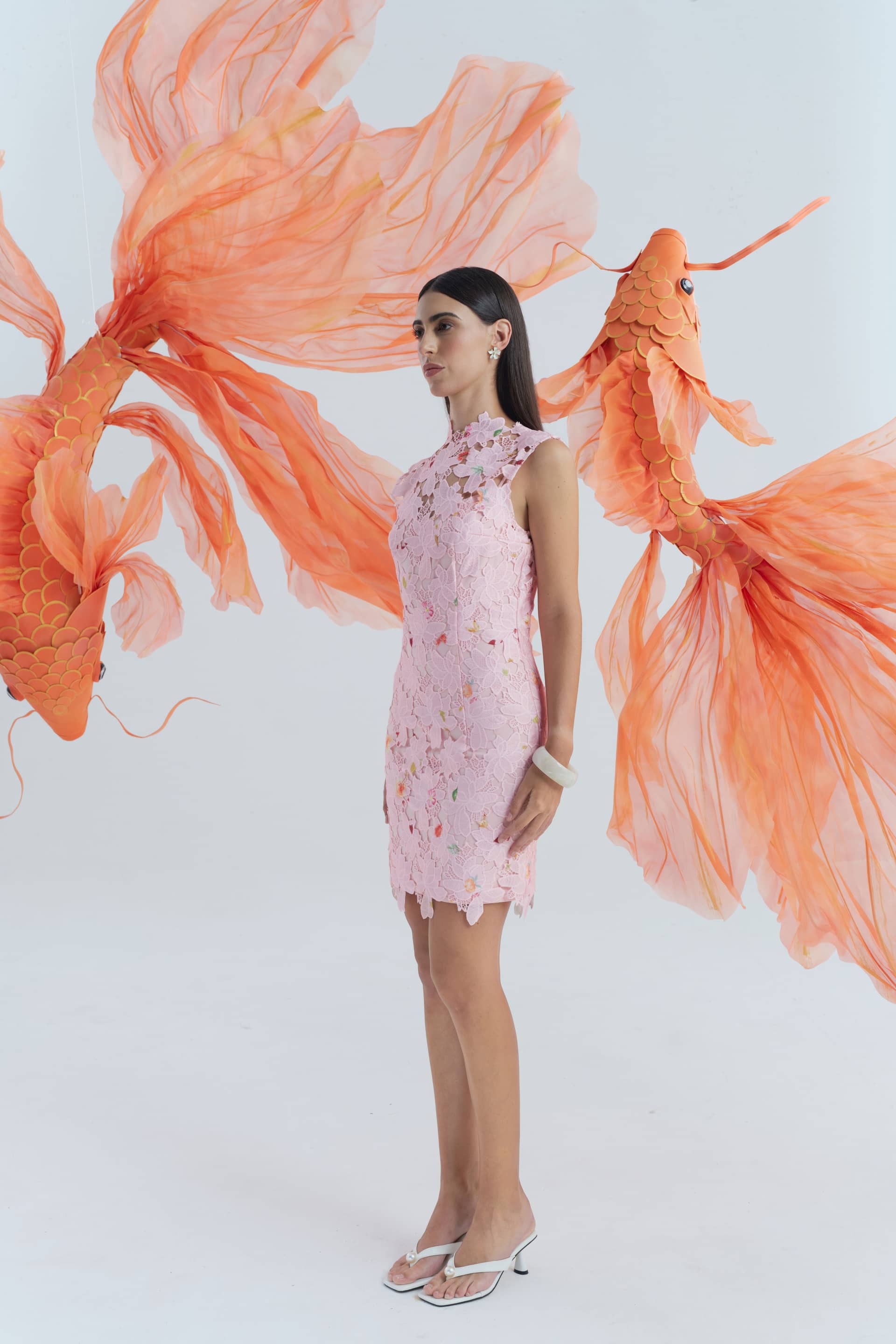 Embroidered Mini Dress made by JUSTIN TONG