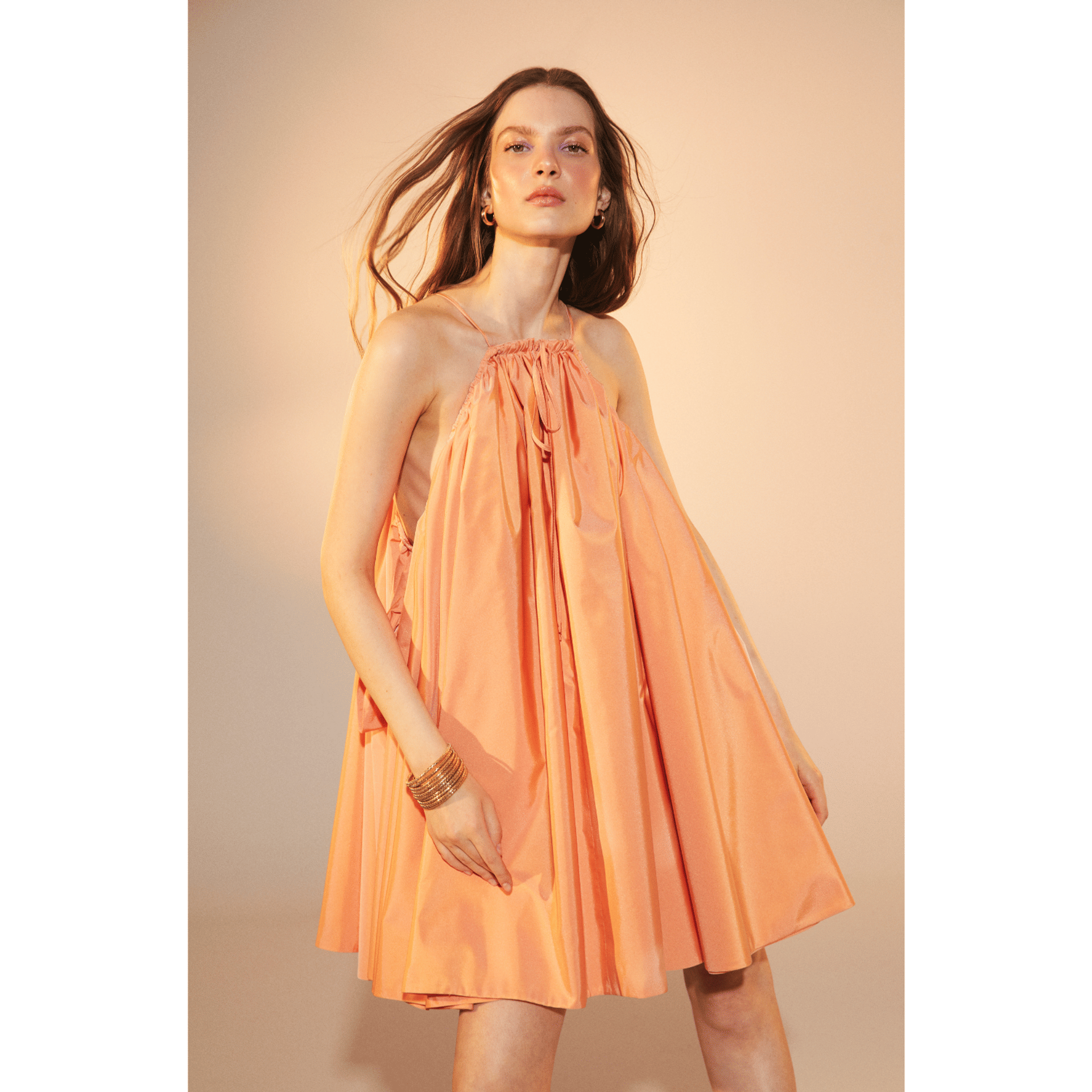 Joy Dress in Golden Poppy in Orange made by Nazli Ceren