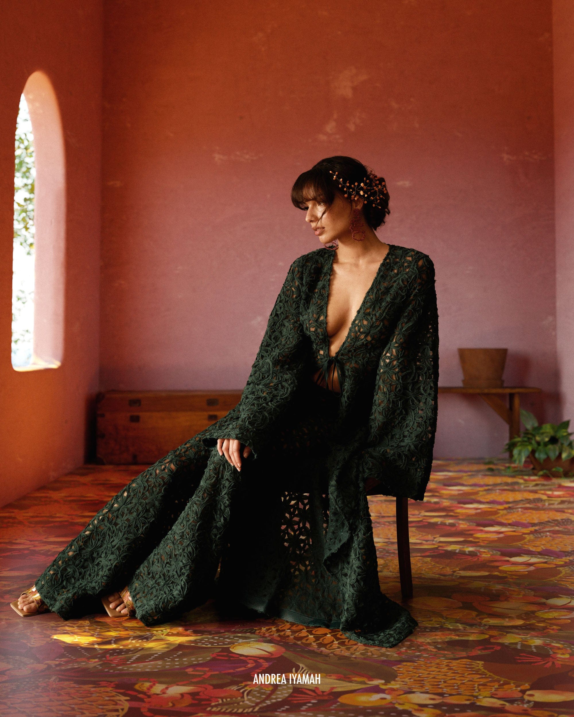 NDU LACE KIMONO made by Andrea Iyamah