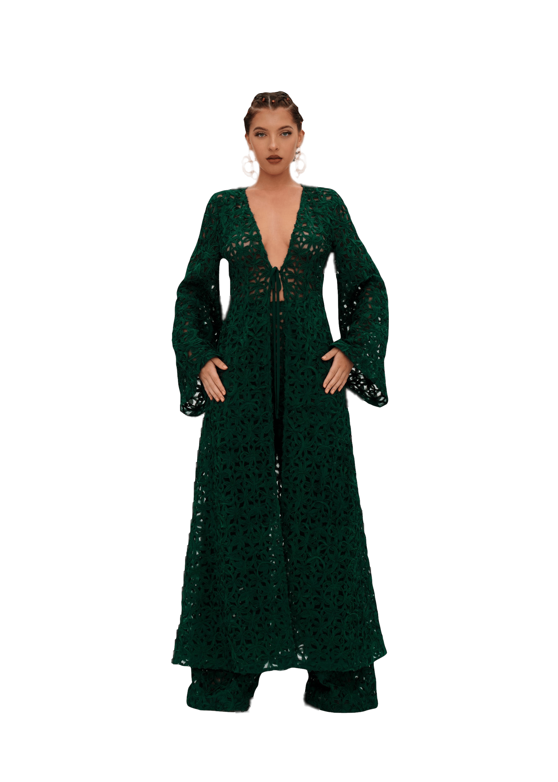 NDU LACE KIMONO made by Andrea Iyamah