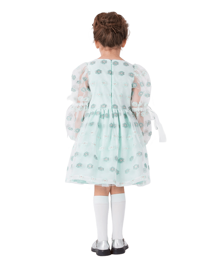 Jacquard Flowers Girls Dress made by Mama Luma