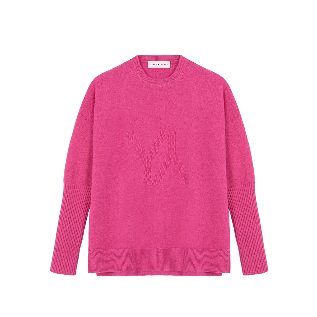 Boxy Sweater With YY Logo Fuchsia made by YLIANA YEPEZ