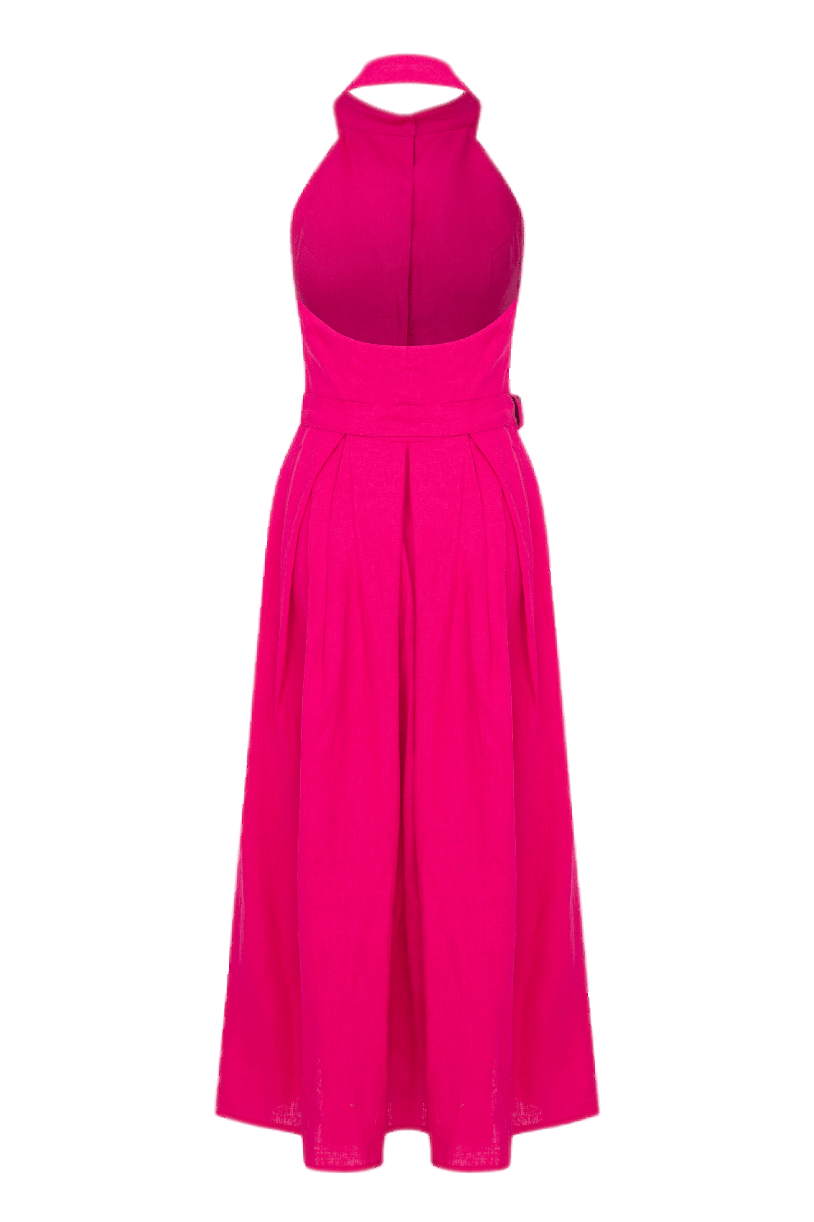 Carrie Linen Midi Dress in Berry Pink made by Nazli Ceren