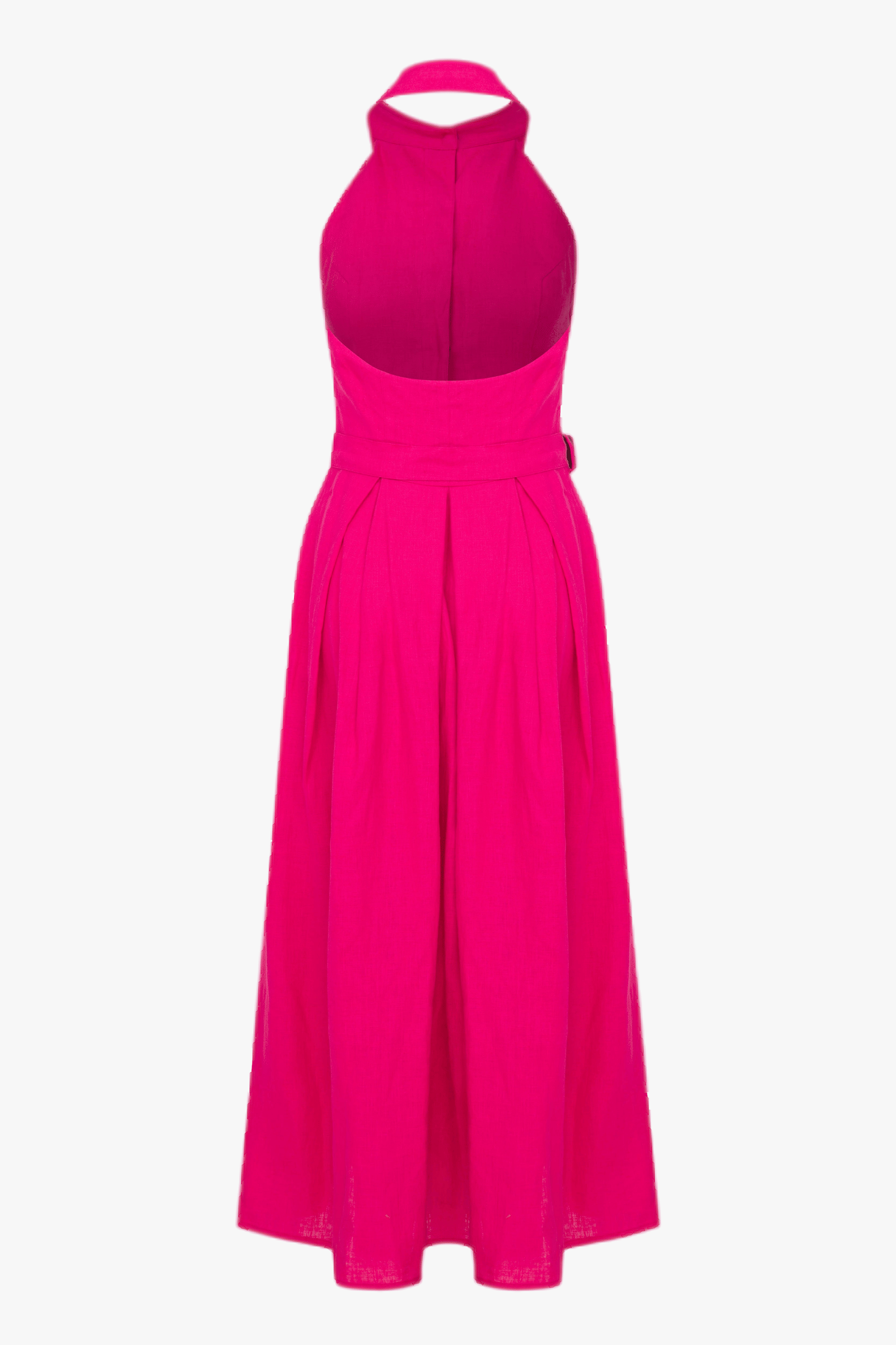Carrie Linen Midi Dress in Berry Pink made by Nazli Ceren