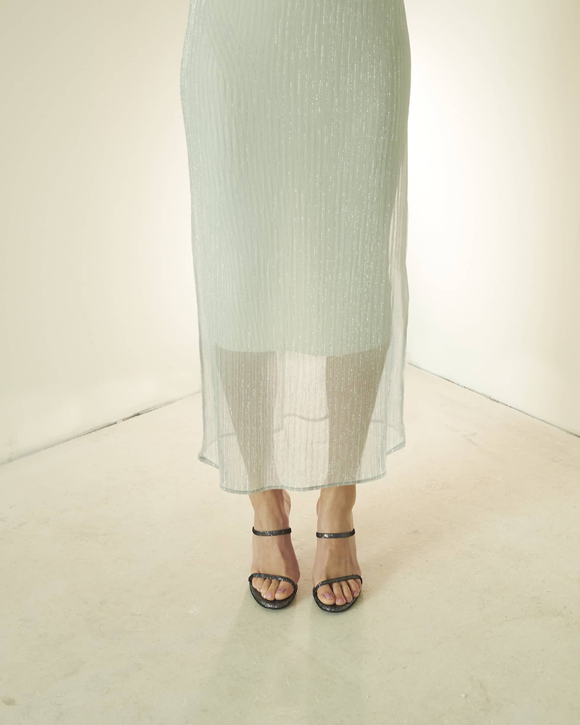 Fiorellini Glass Heel 95 Disco Suede Black in Black made by ATANA