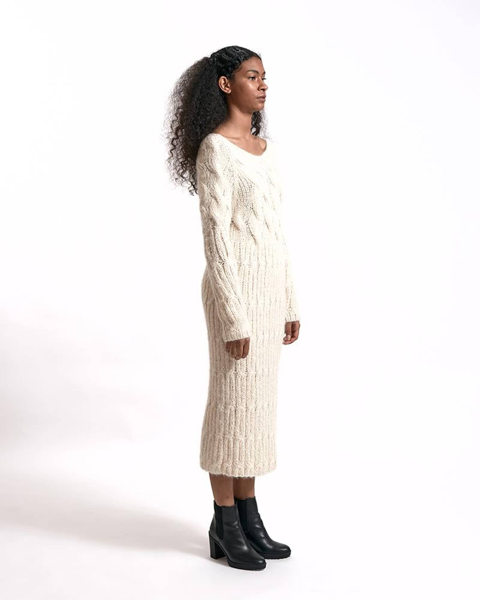 KALI Dress in Beige made by AYNI