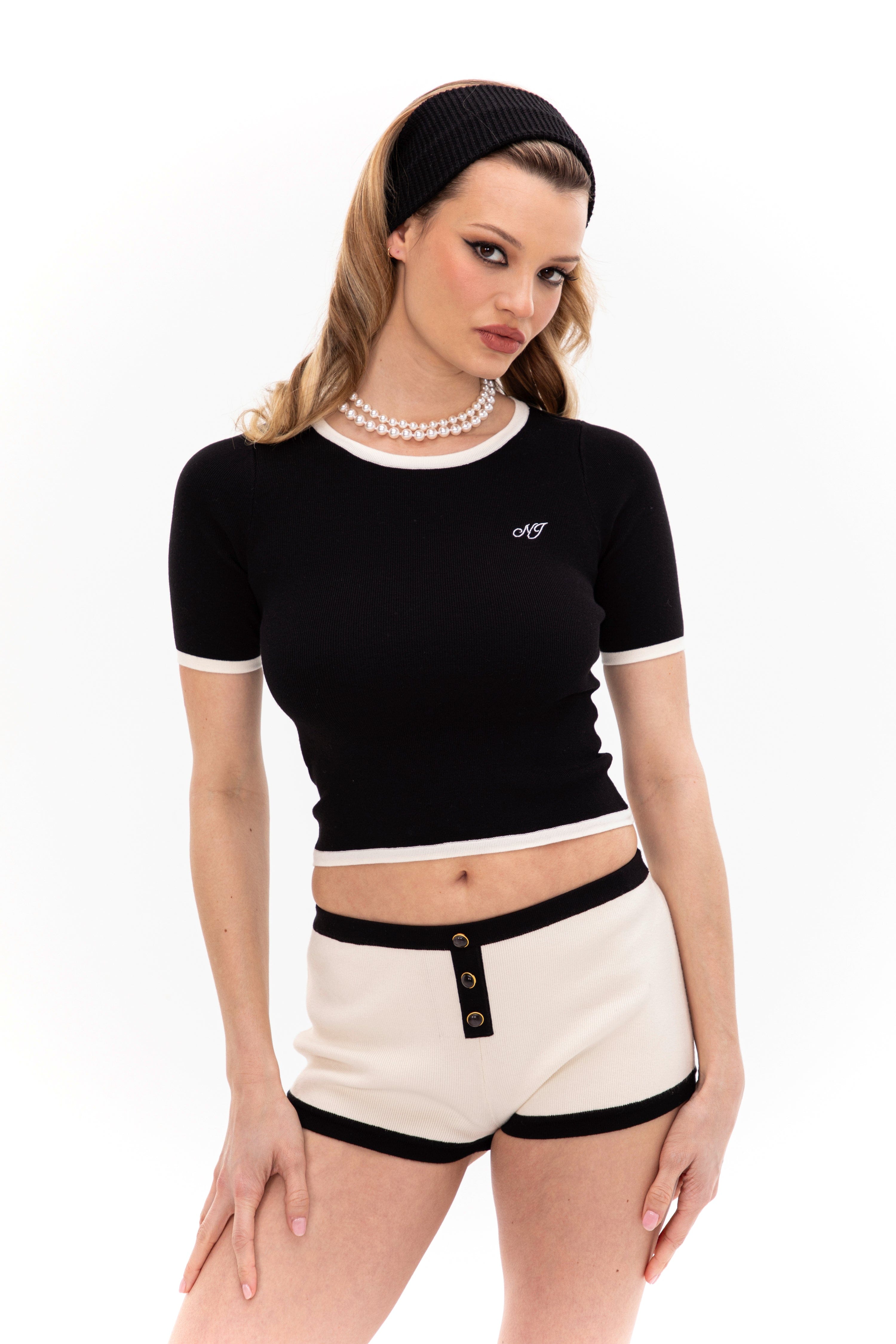 Luna Top (Black & White) made by Nana Jacqueline