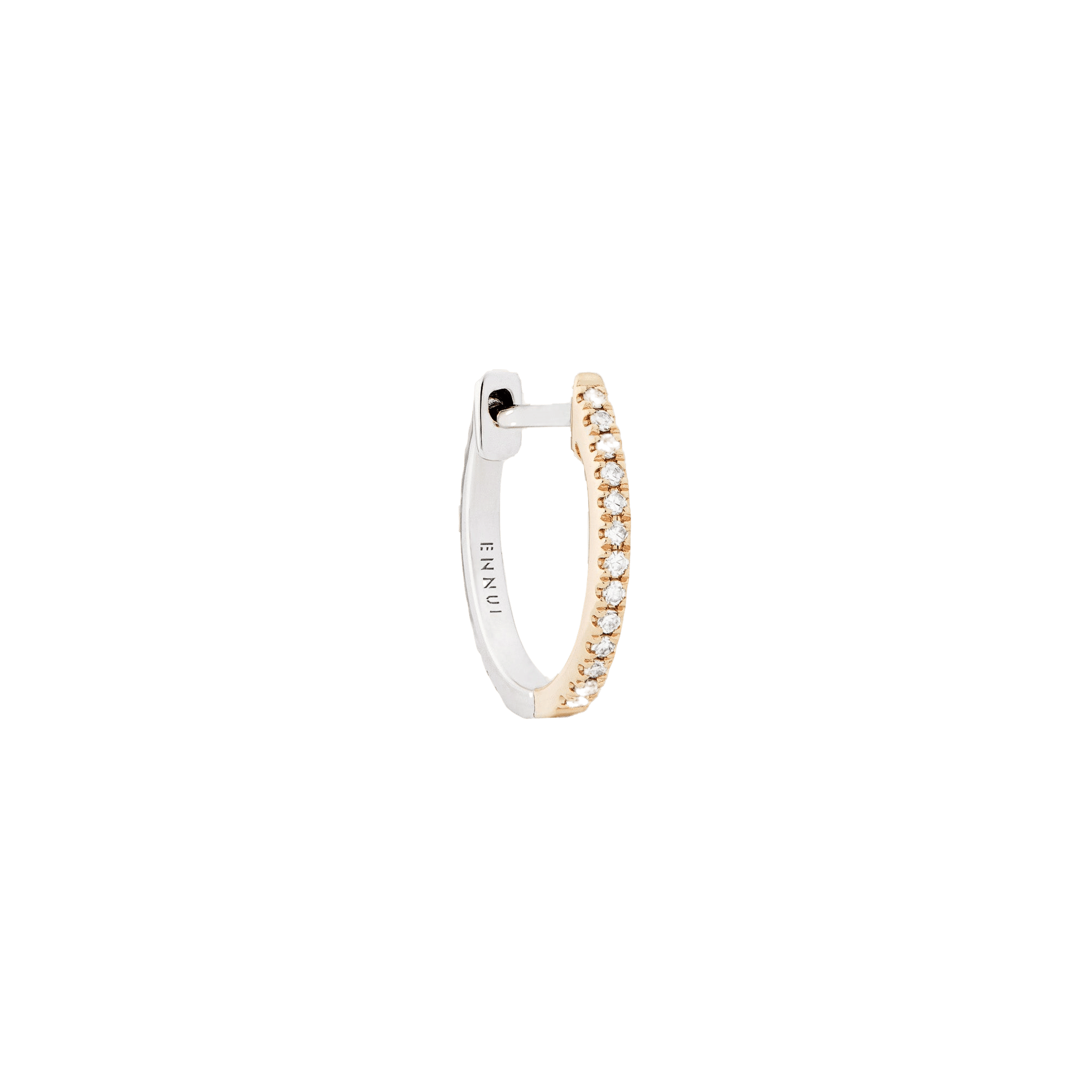 HOOP WHITE DIAMOND & YELLOW/WHITE GOLD - 11mm made by ENNUI