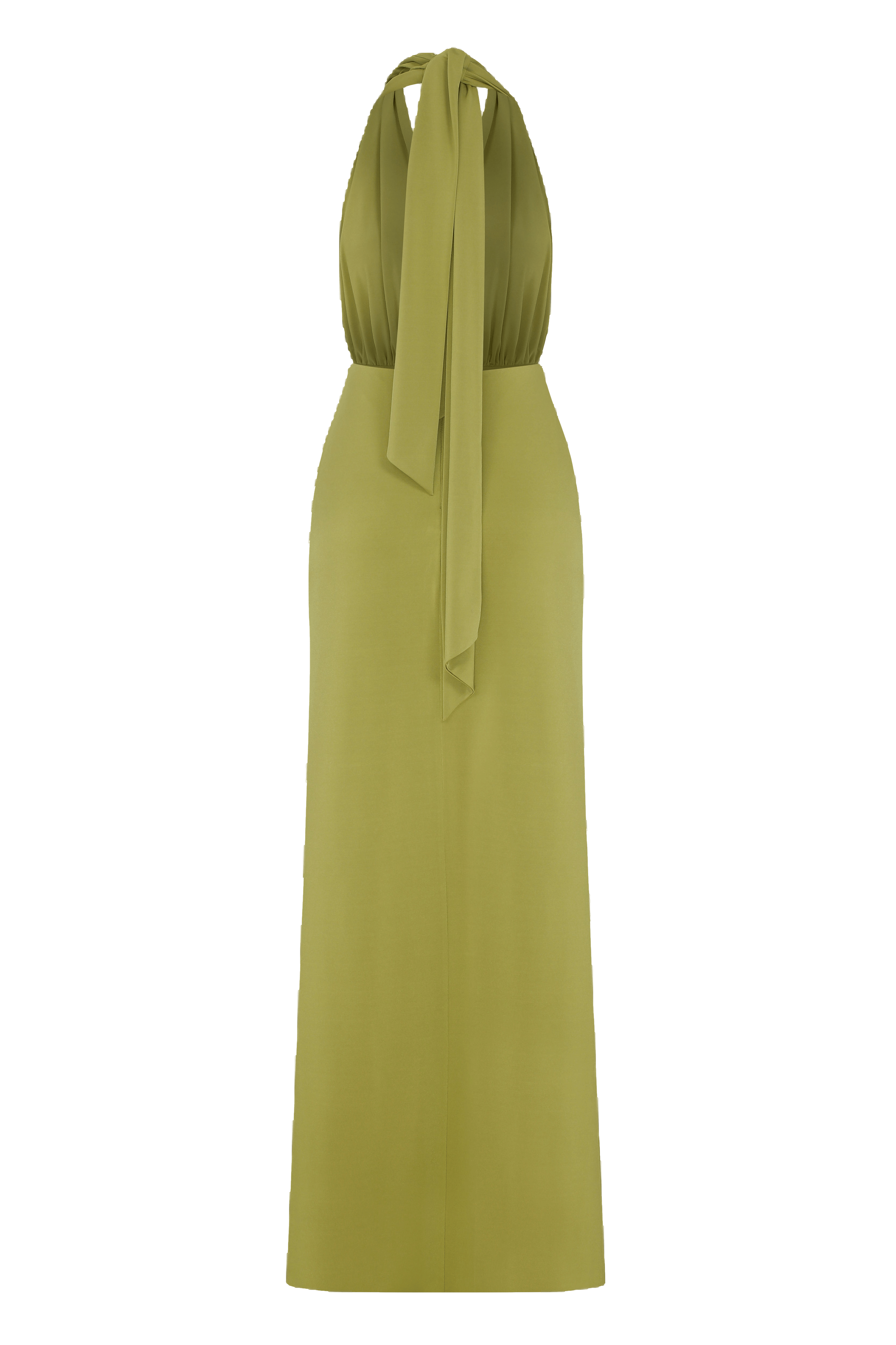 Ines Jersey Long Dress in Green Glow in Green made by Nazli Ceren