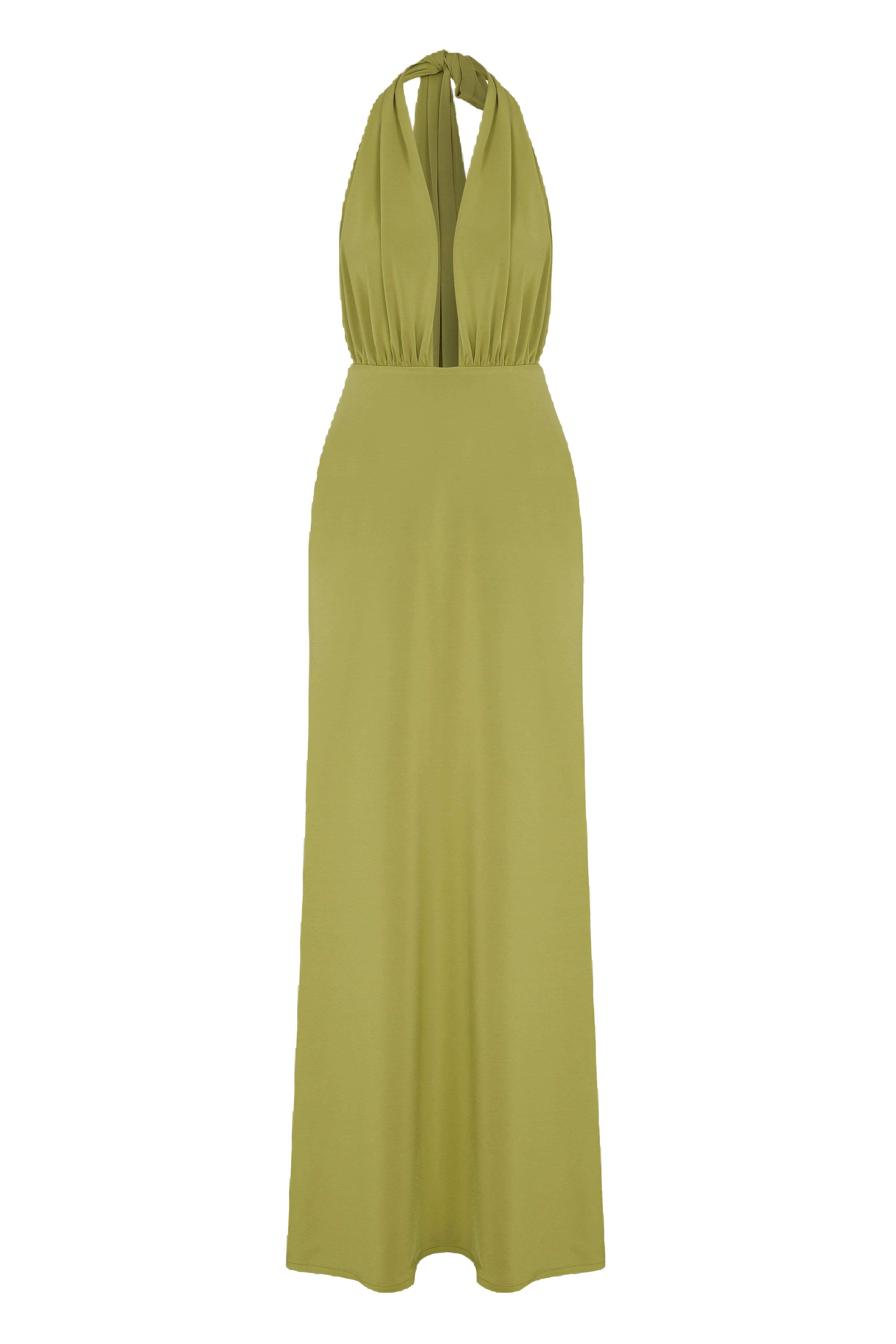 Ines Jersey Long Dress in Green Glow in Green made by Nazli Ceren