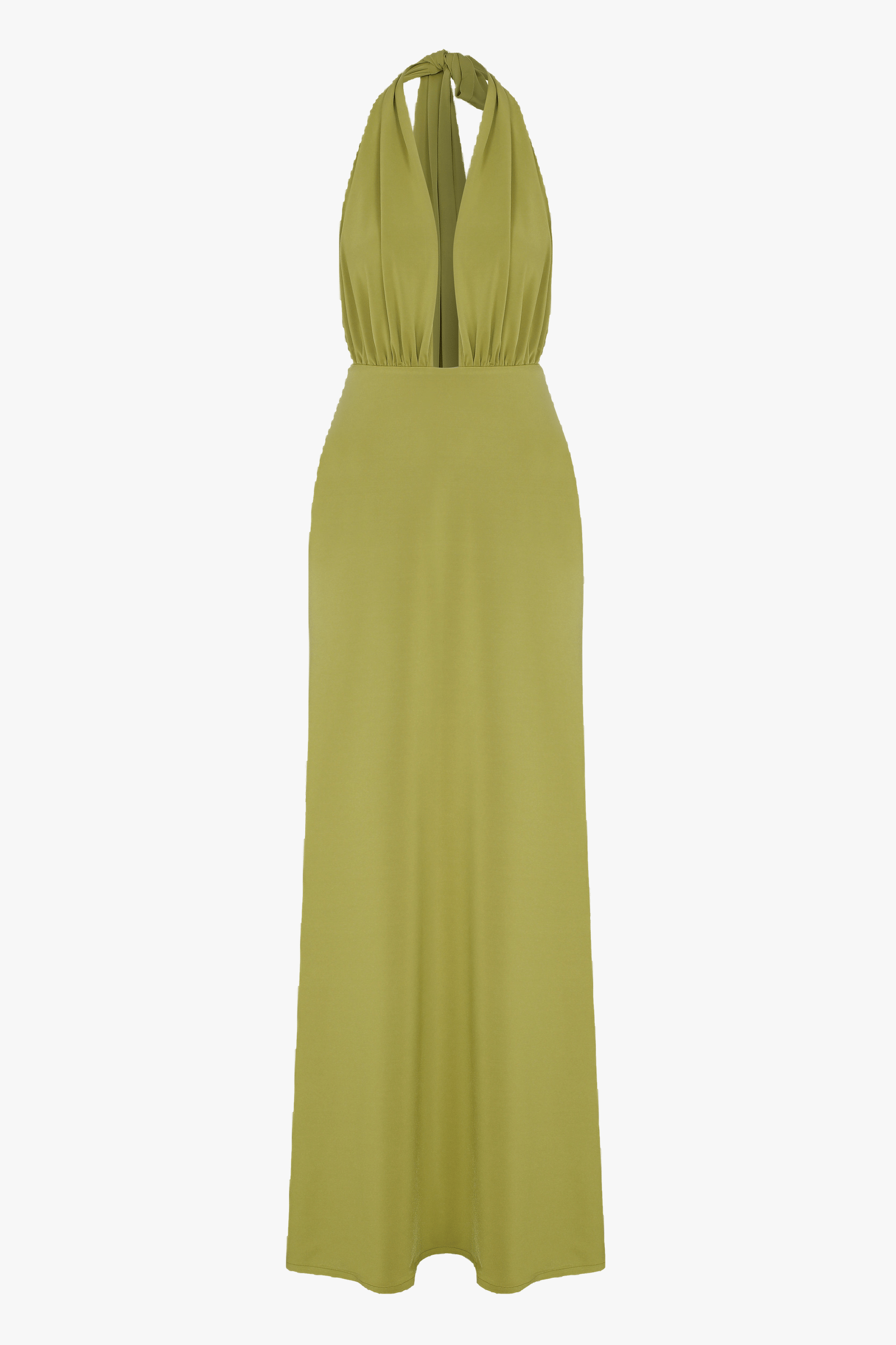 Ines Jersey Long Dress in Green Glow in Green made by Nazli Ceren