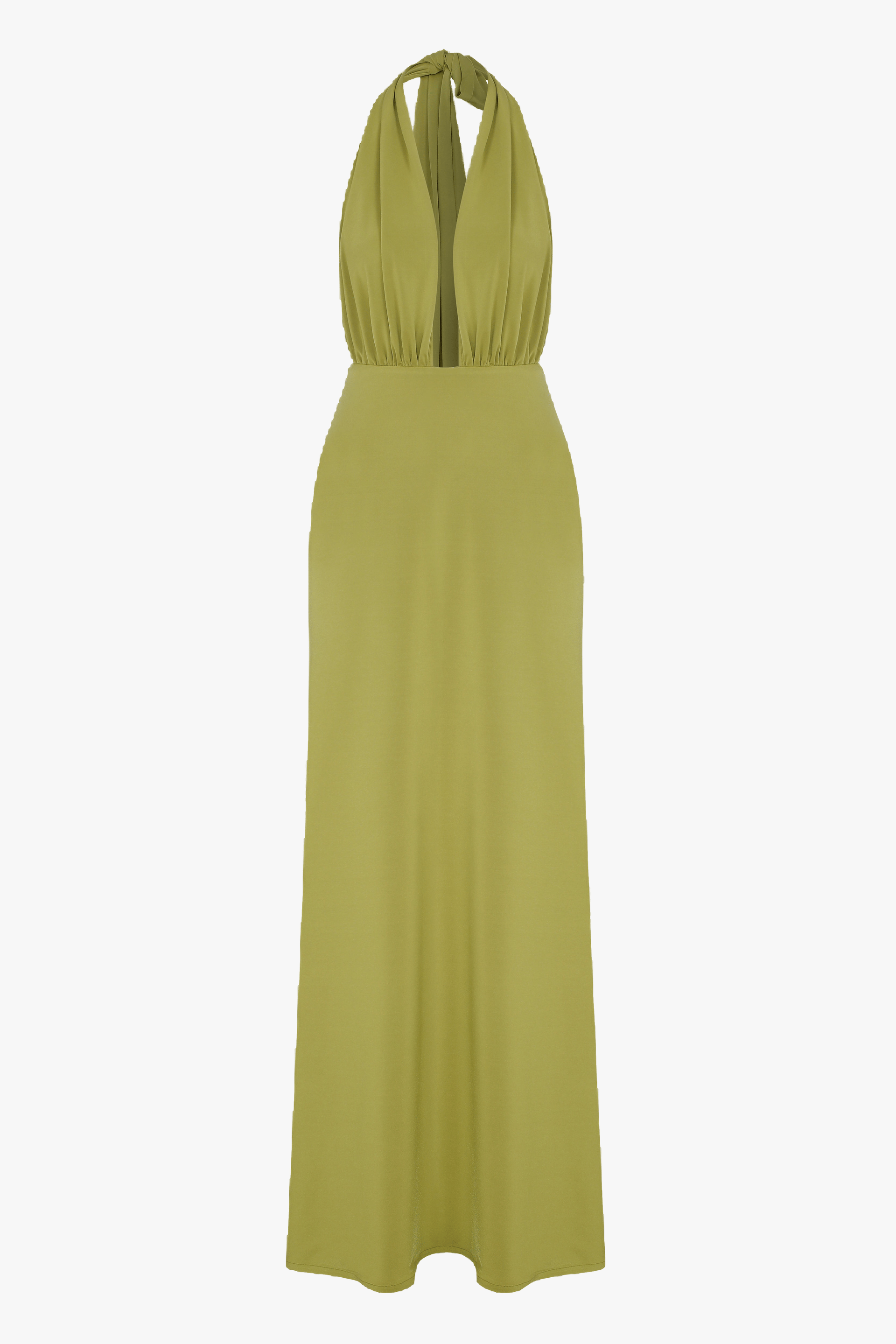 Ines Jersey Long Dress in Green Glow in Green made by Nazli Ceren