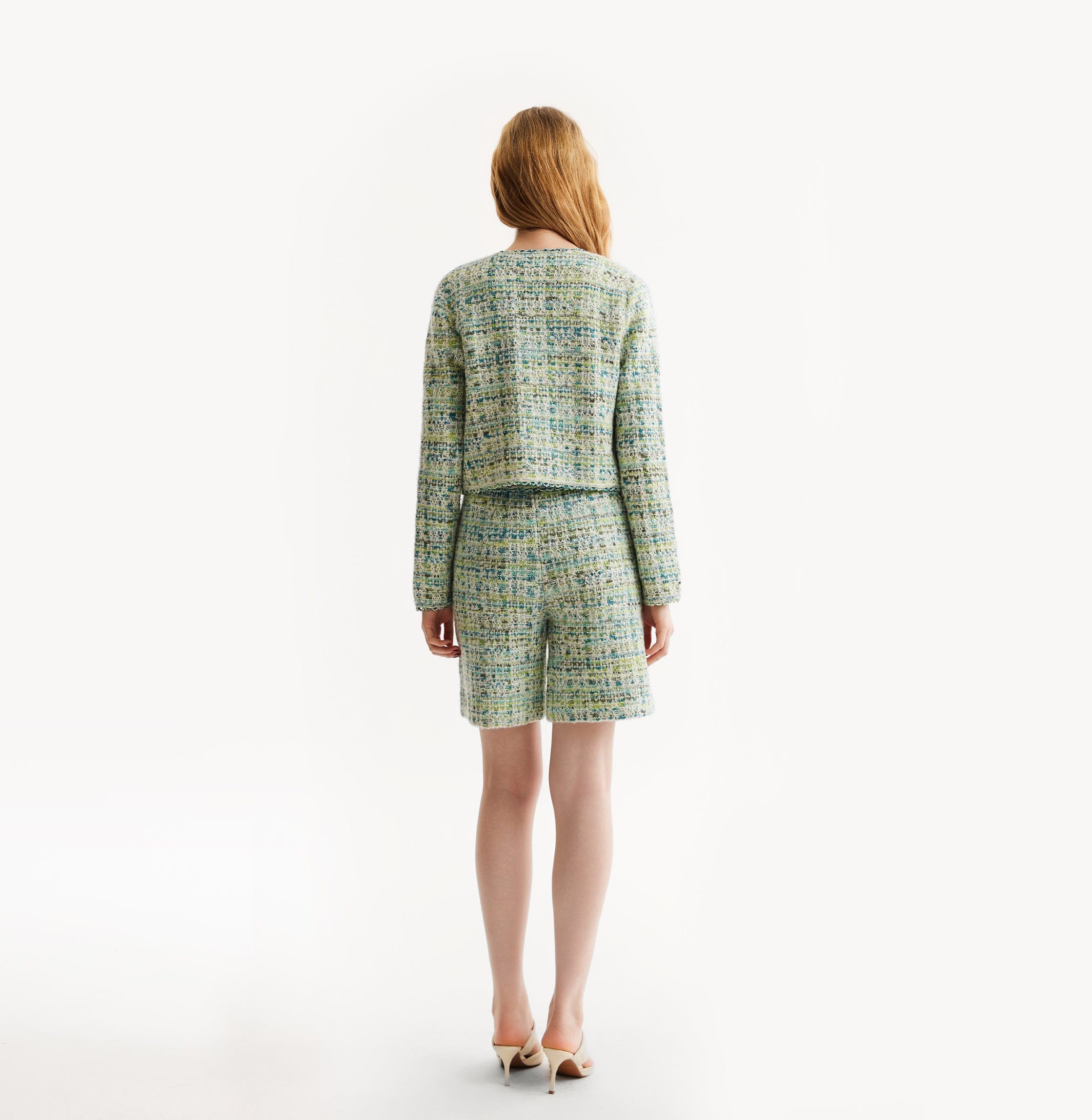 CHECK TWEED PLACKET JACKET made by CRUSH Collection