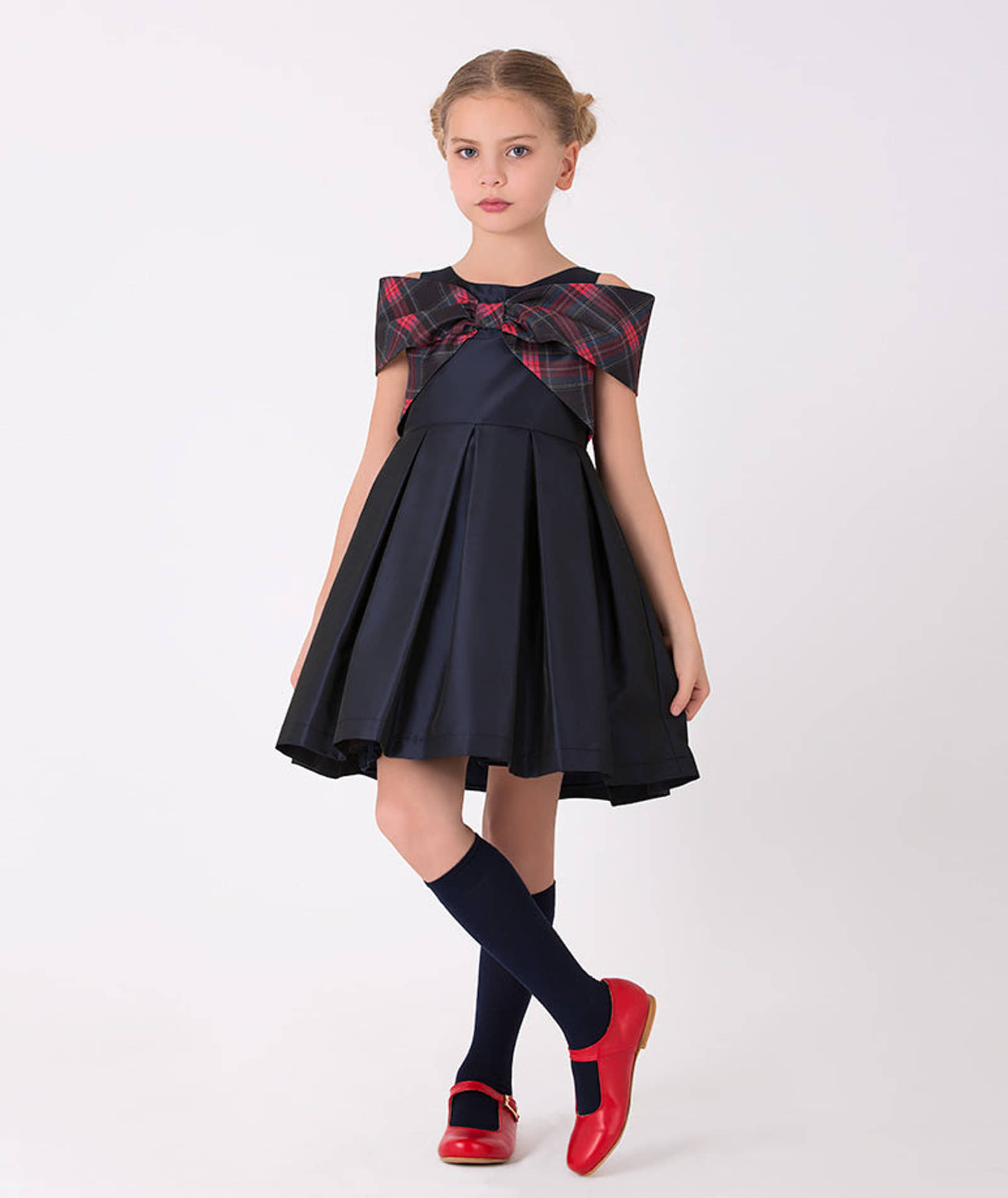 Plaid Bow Dress made by Mama Luma