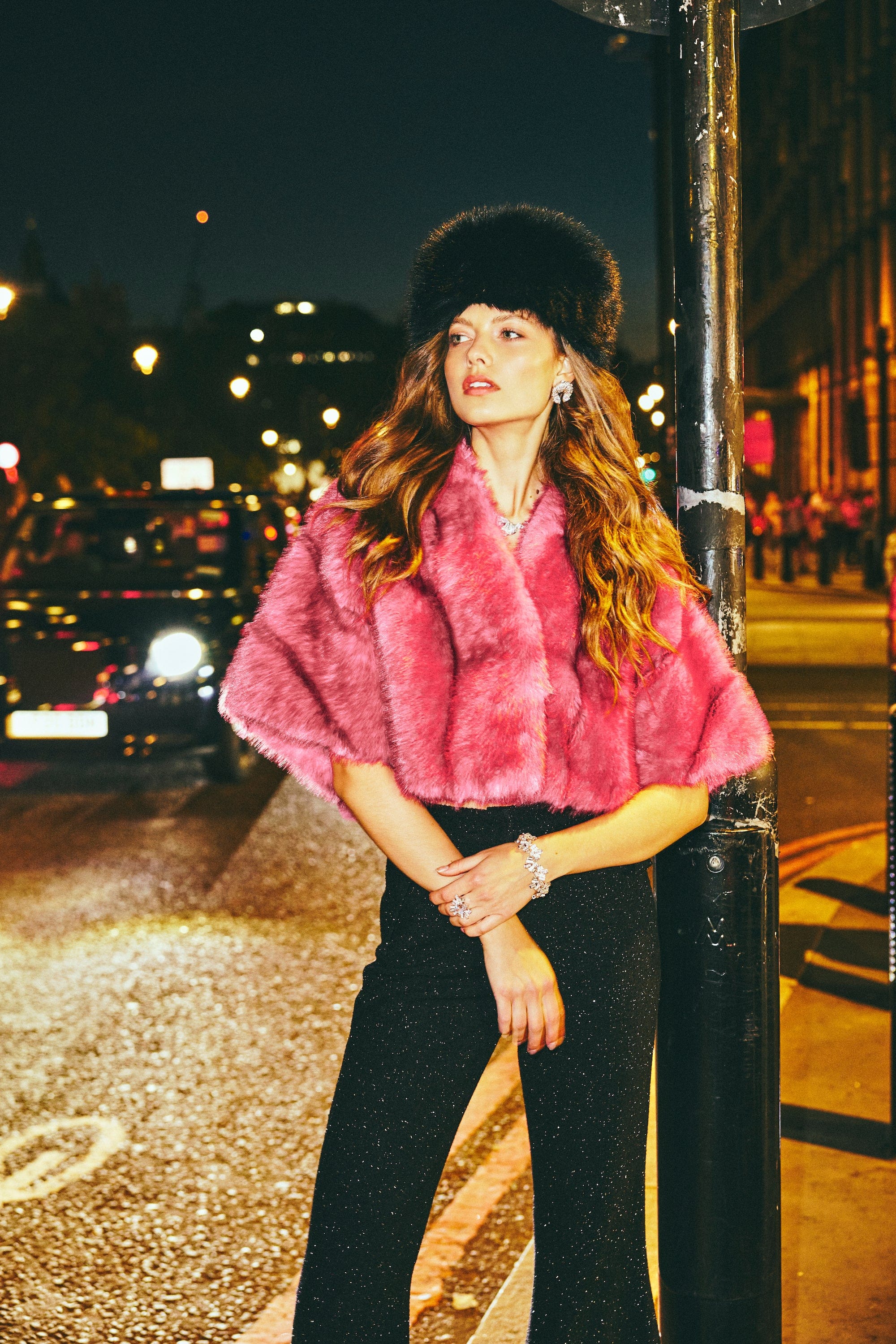 Sophia Fur Coat (Pink) in Pink made by Nana Jacqueline