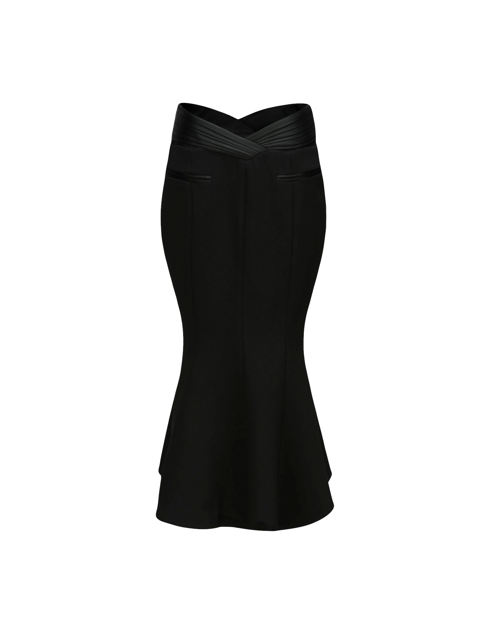 Belle Satin Skirt (Black) (Final Sale) in Black made by Nana Jacqueline