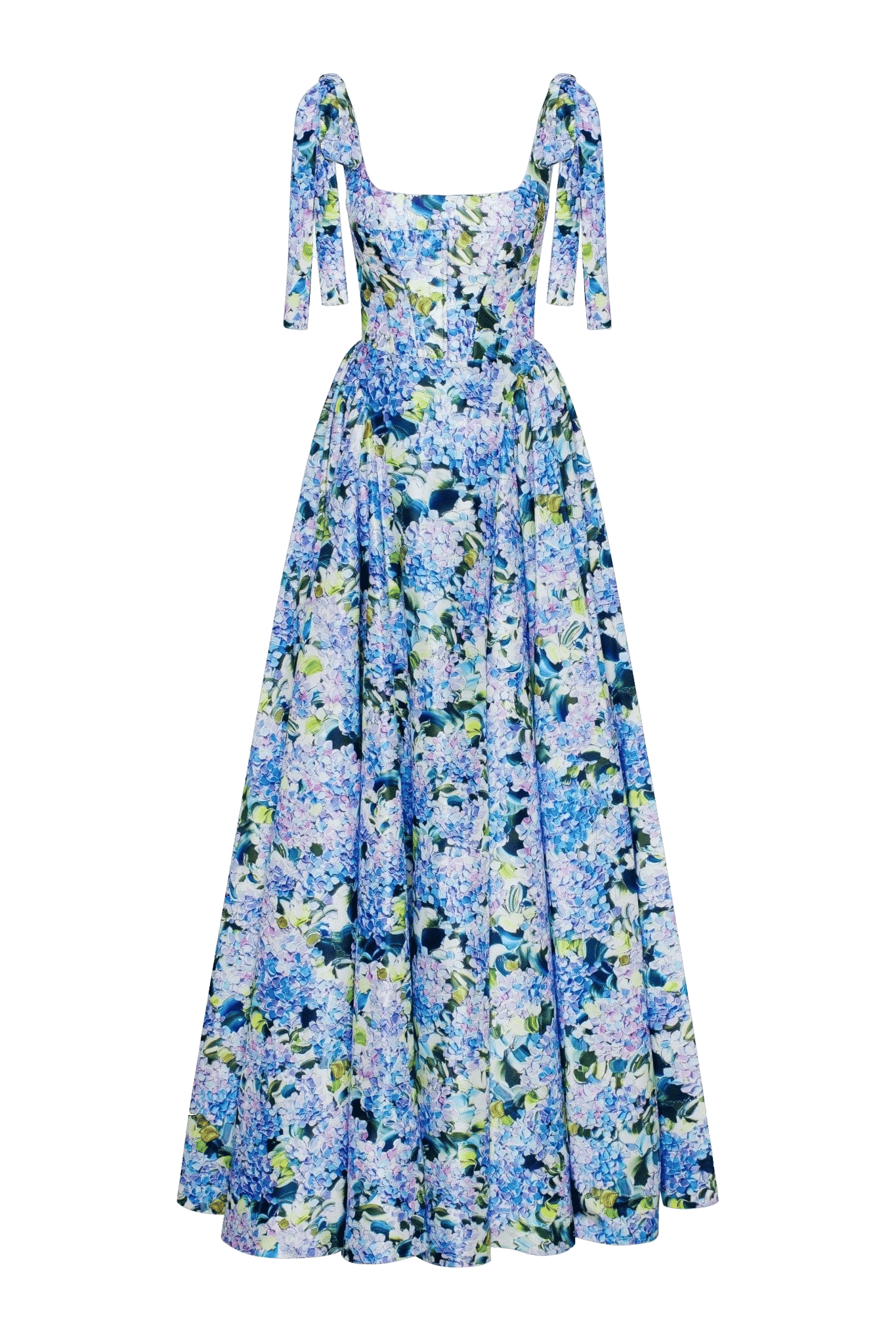 blue hydrangea dress milla Tender Maxi Classy Dress With Delicate Floral Print main image 0