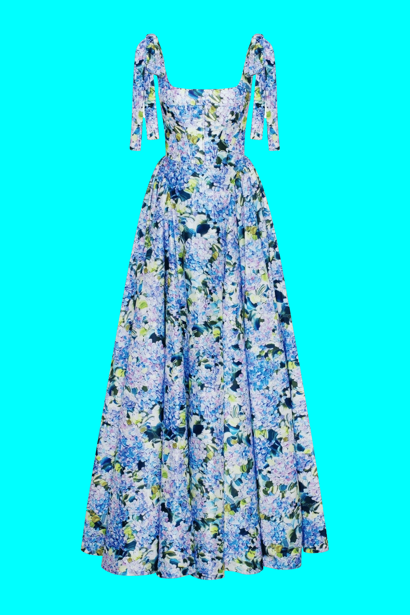 Milla | Blue Hydrangea strapped maxi dress | Women's Multi color Maxi dresses | Seezona Milla | Blue Hydrangea strapped maxi dress | Women's Multi color Maxi dresses | Seezona