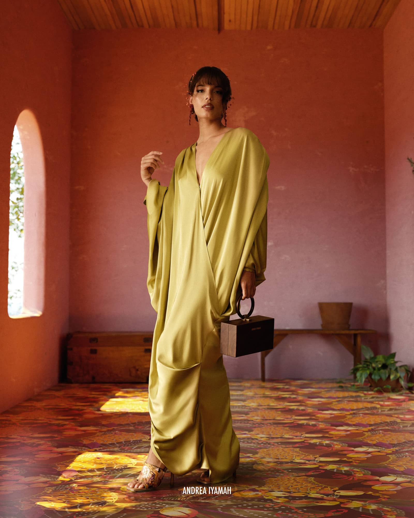 TIBARA KAFTAN DRESS - LIME made by Andrea Iyamah